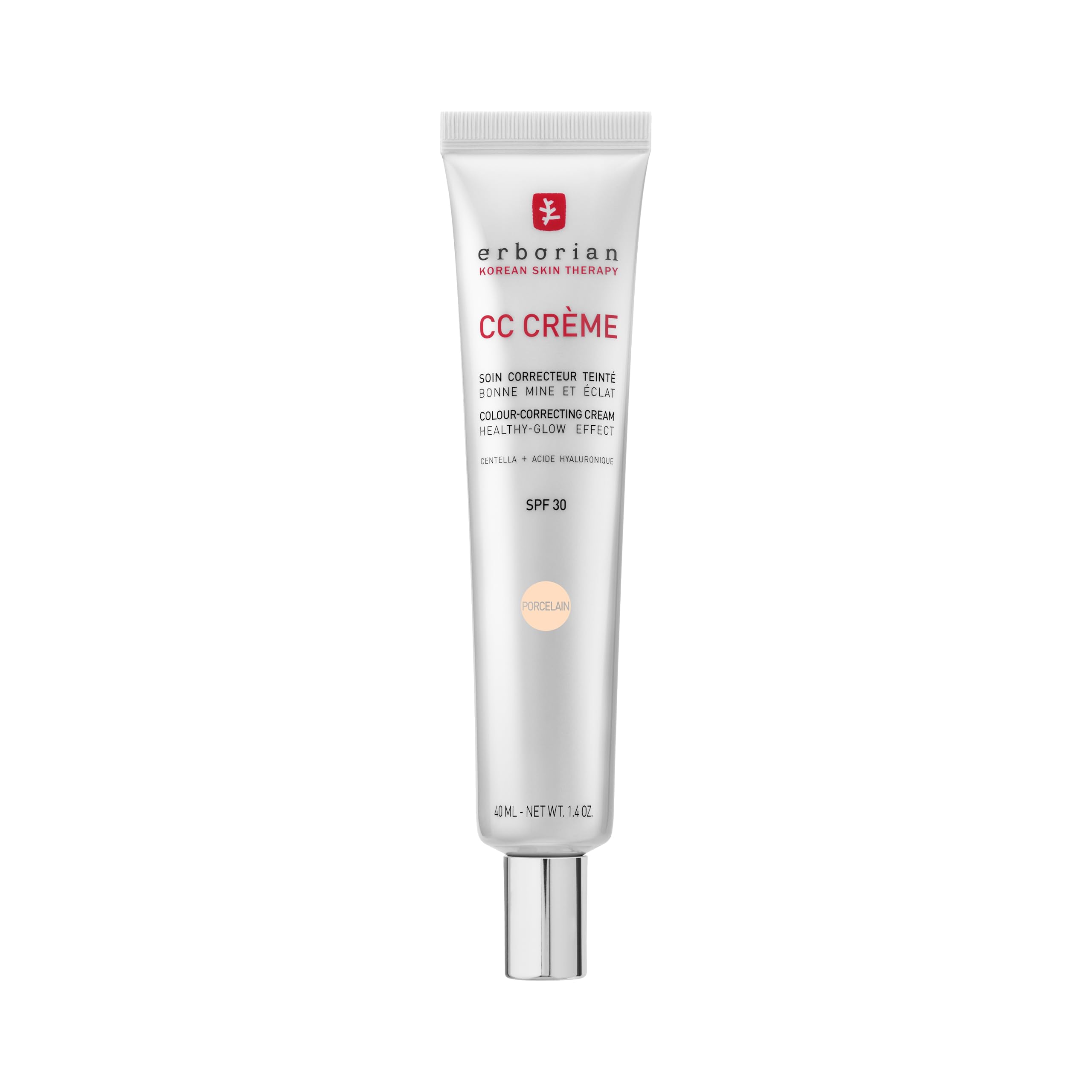Erborian CC Cream with Centella Asiatica - Color Correcting, Healthy Glow, Porcelain 40 ml