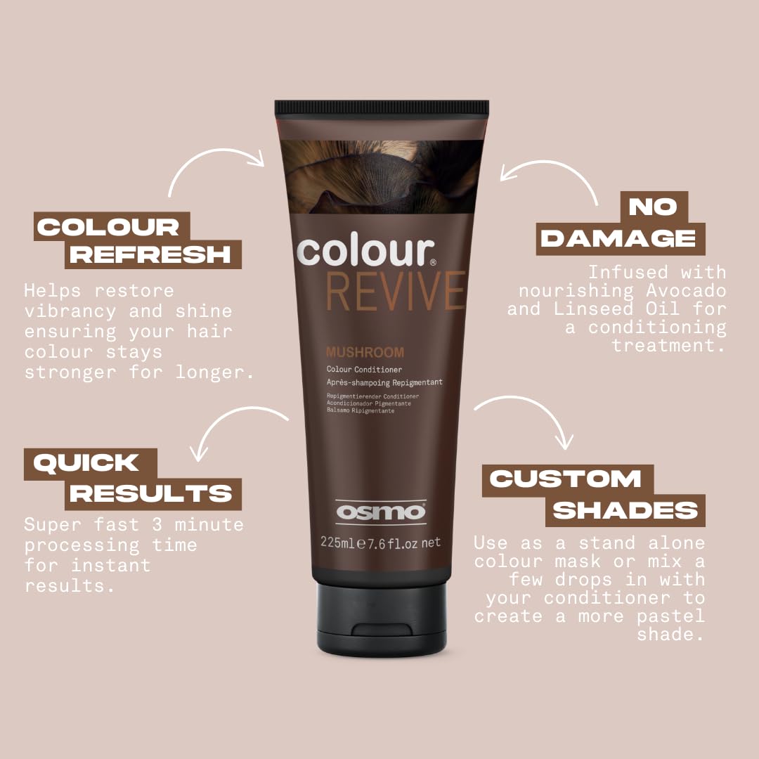 OSMO Color Revive Mushroom Cool Ashy Brown Conditioning Toning Mask, Vegan 225ml