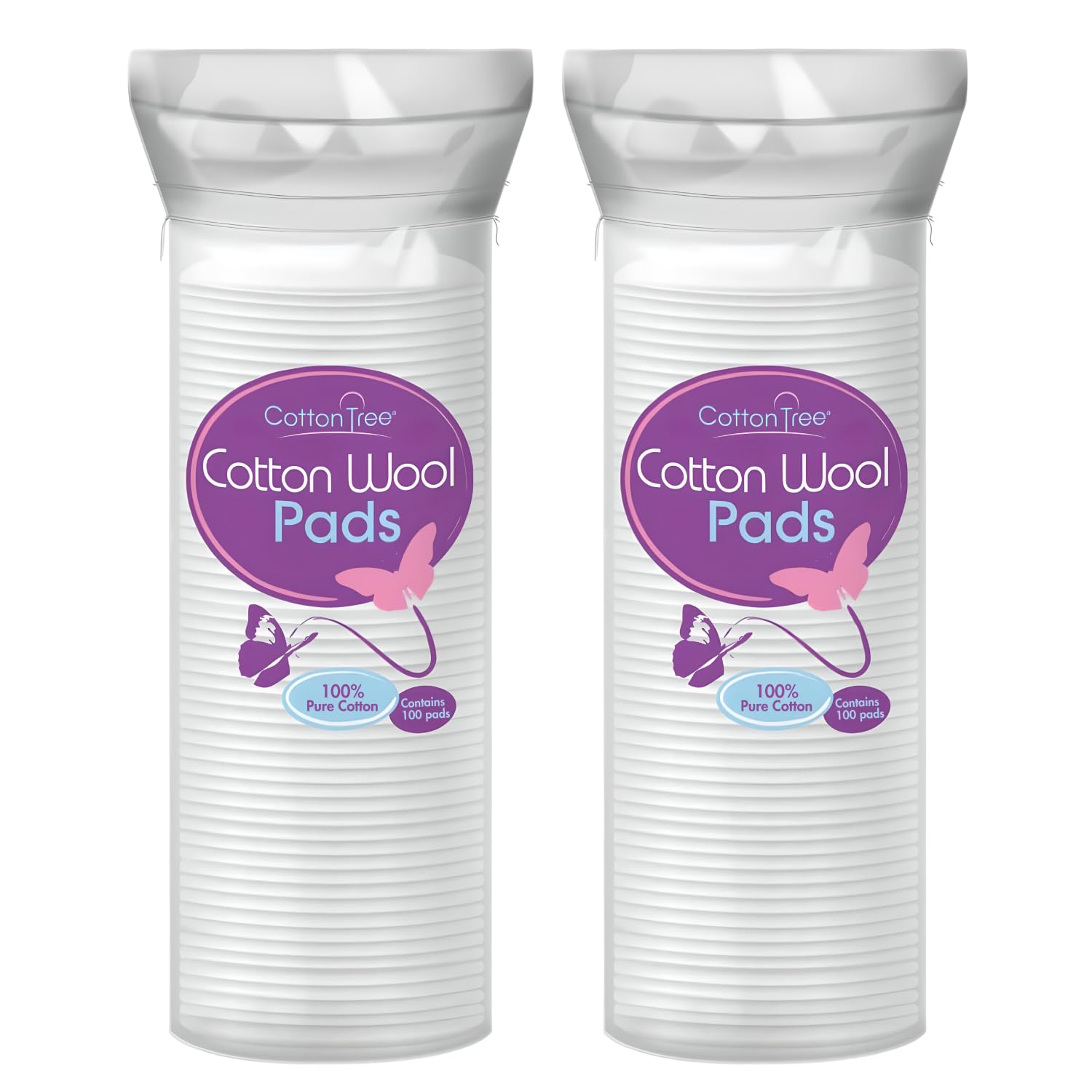 Cotton Tree Cotton Wool Pads - 2 Packs of 80 Soft & Gentle Pads for Skincare