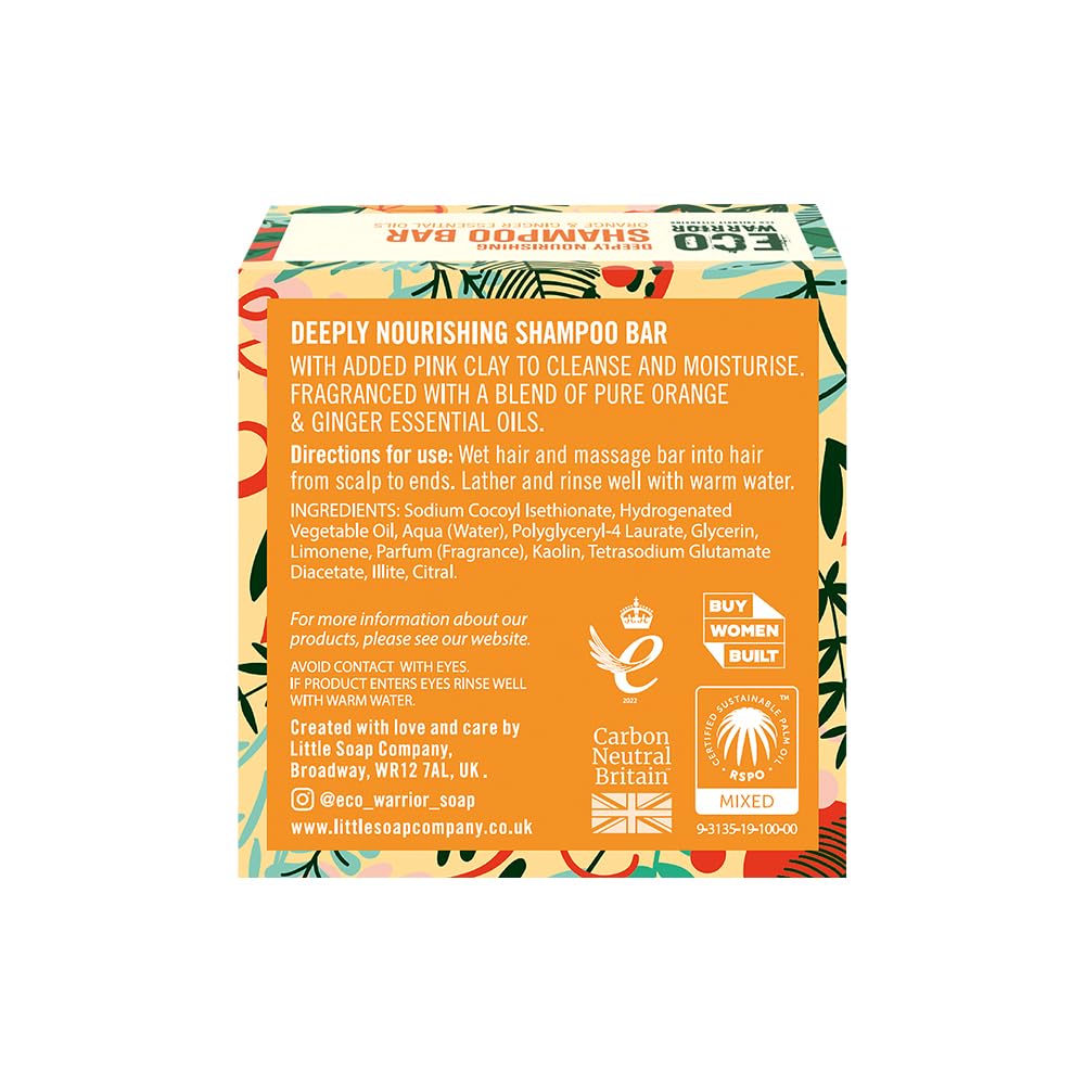Little Soap Company Eco Warrior Deeply Nourishing Mini Shampoo Bar 50g | Vegan, Orange & Ginger 3