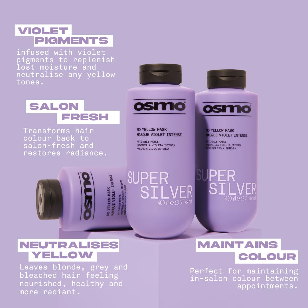 OSMO Super Silver Toning Mask 400ml | Vegan Violet Pigment for Ashy Blonde & Grey Hair
