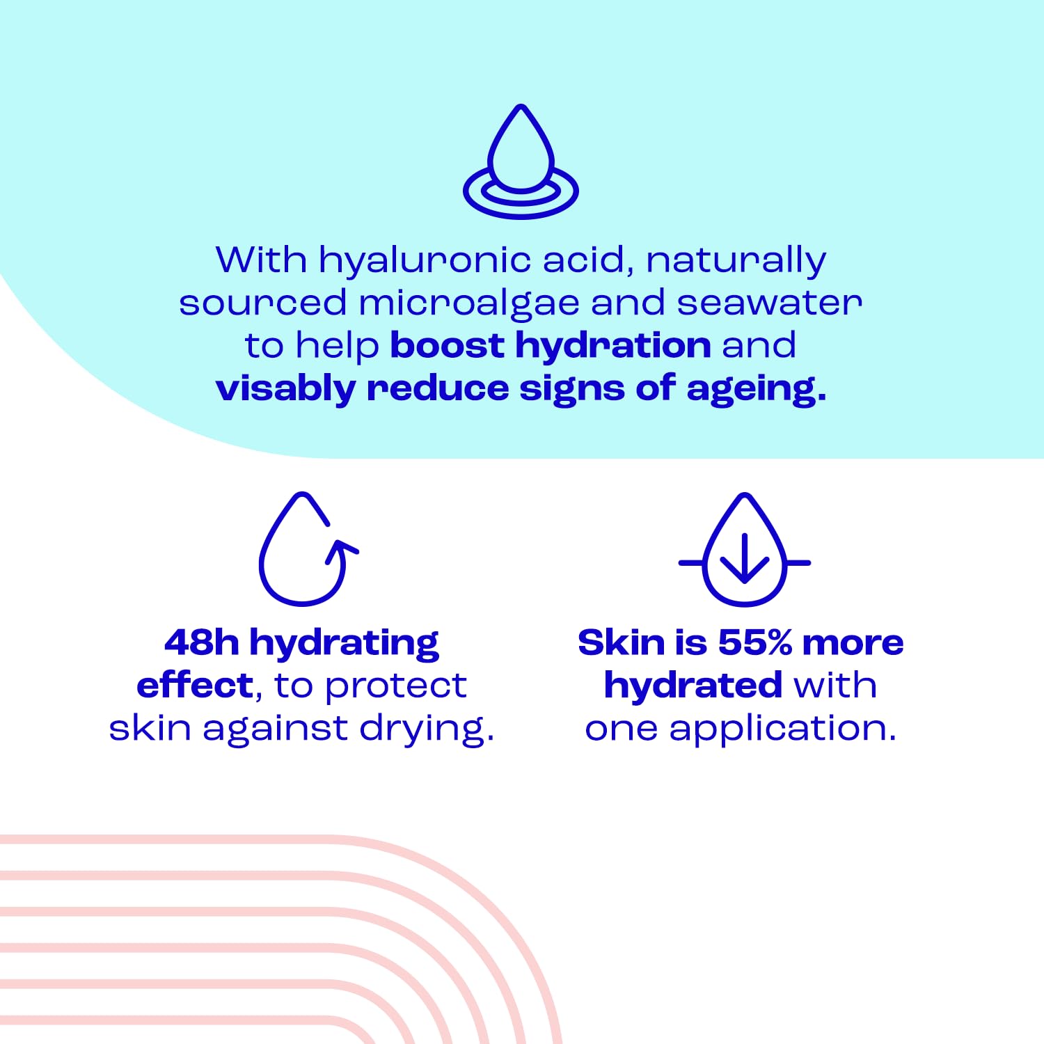 E45 Gesichtsserum Feuchtigkeitsspendende Formel mit Hyaluronsäure für 48 Stunden Feuchtigkeitspflege bei trockener Haut 3