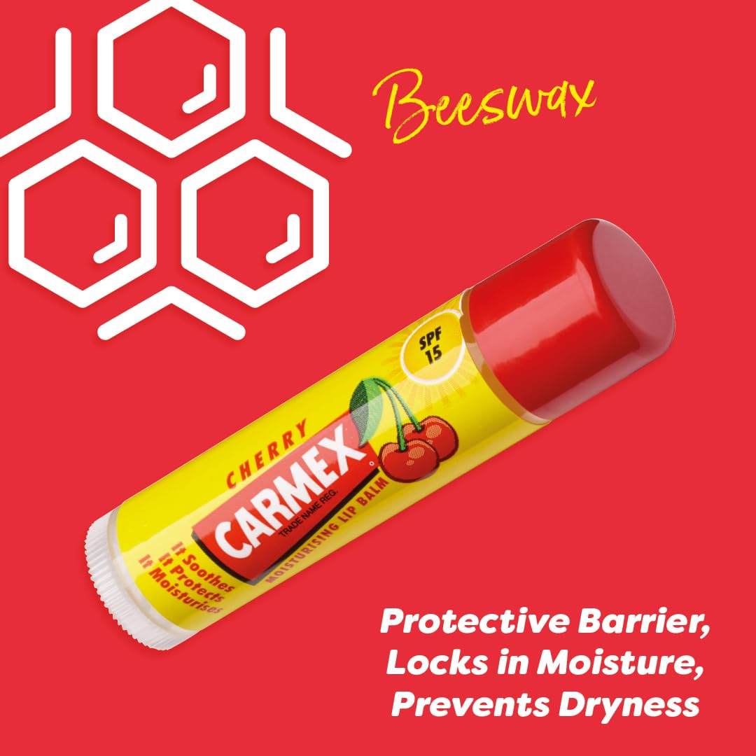 CARMEX Cherry Moisturising Lip Balm Click Stick with SPF 15 5
