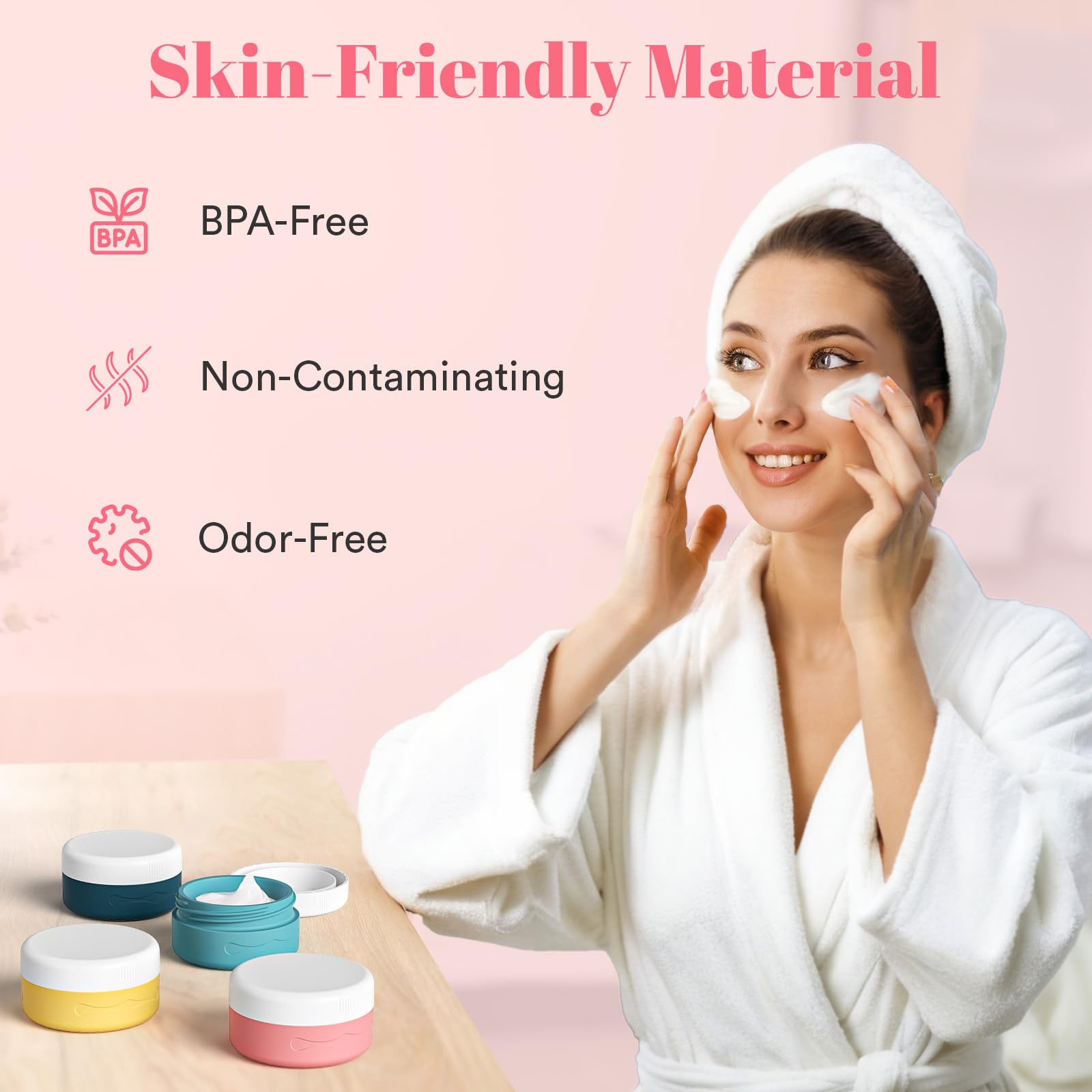 Euqvunn 40ml Silicone Travel Containers for Toiletries with Leak-Resistant Lids 4