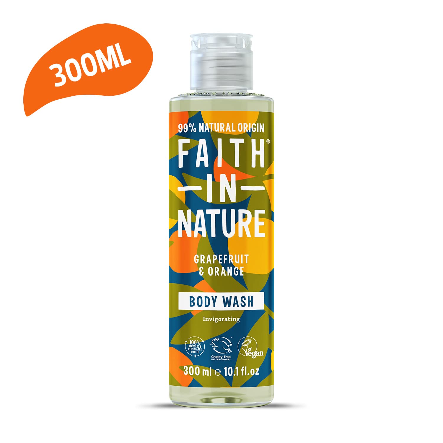Faith In Nature Invigorating Body Wash with Grapefruit & Orange Essential Oils, 300 ml