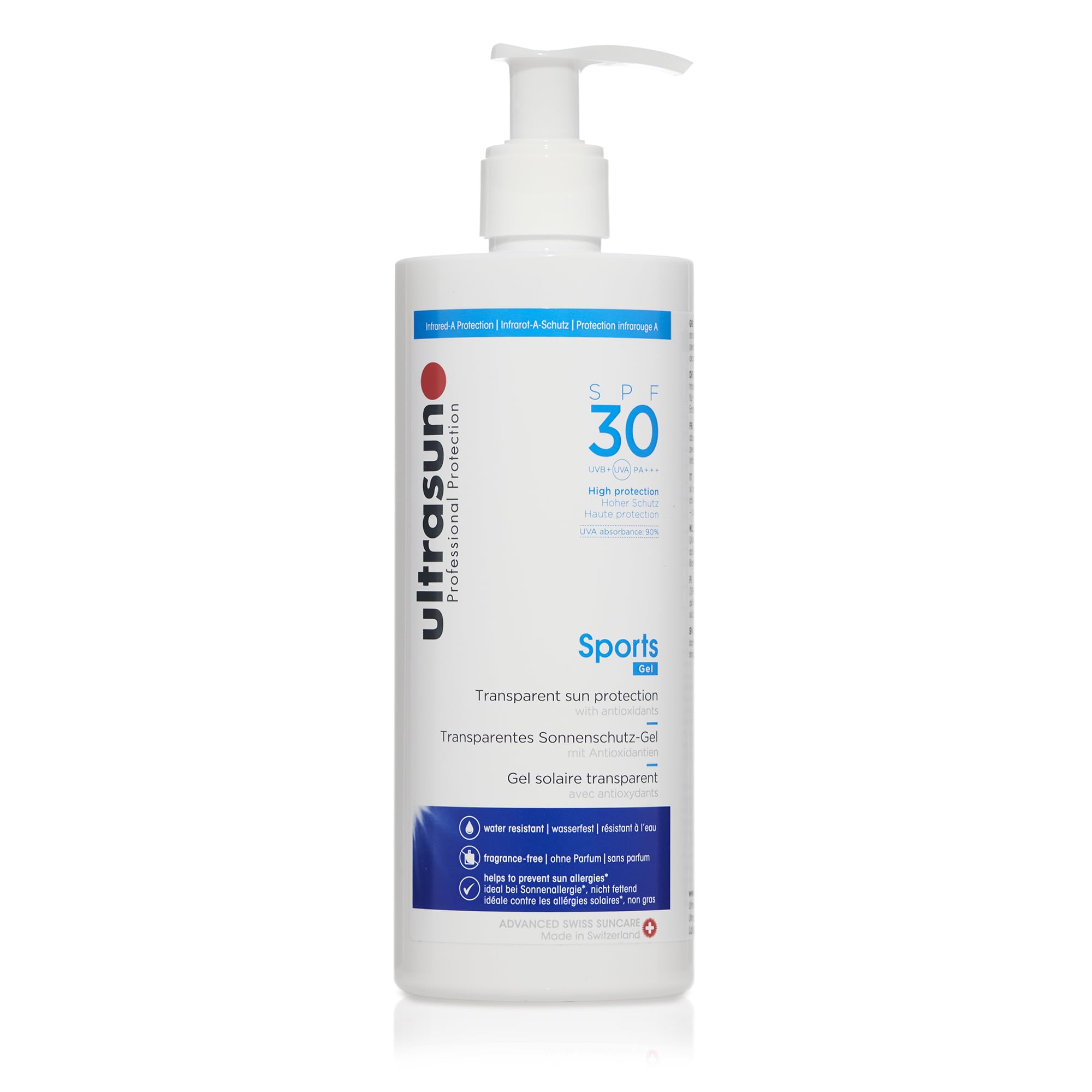 ultrasun SPF30 Transparent Sports Gel Sunscreen, 400ml