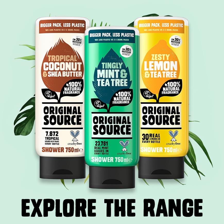 Original Source Duschgel mit Minze und Teebaumöl, 750 ml, 100 % natürlicher Duft 5