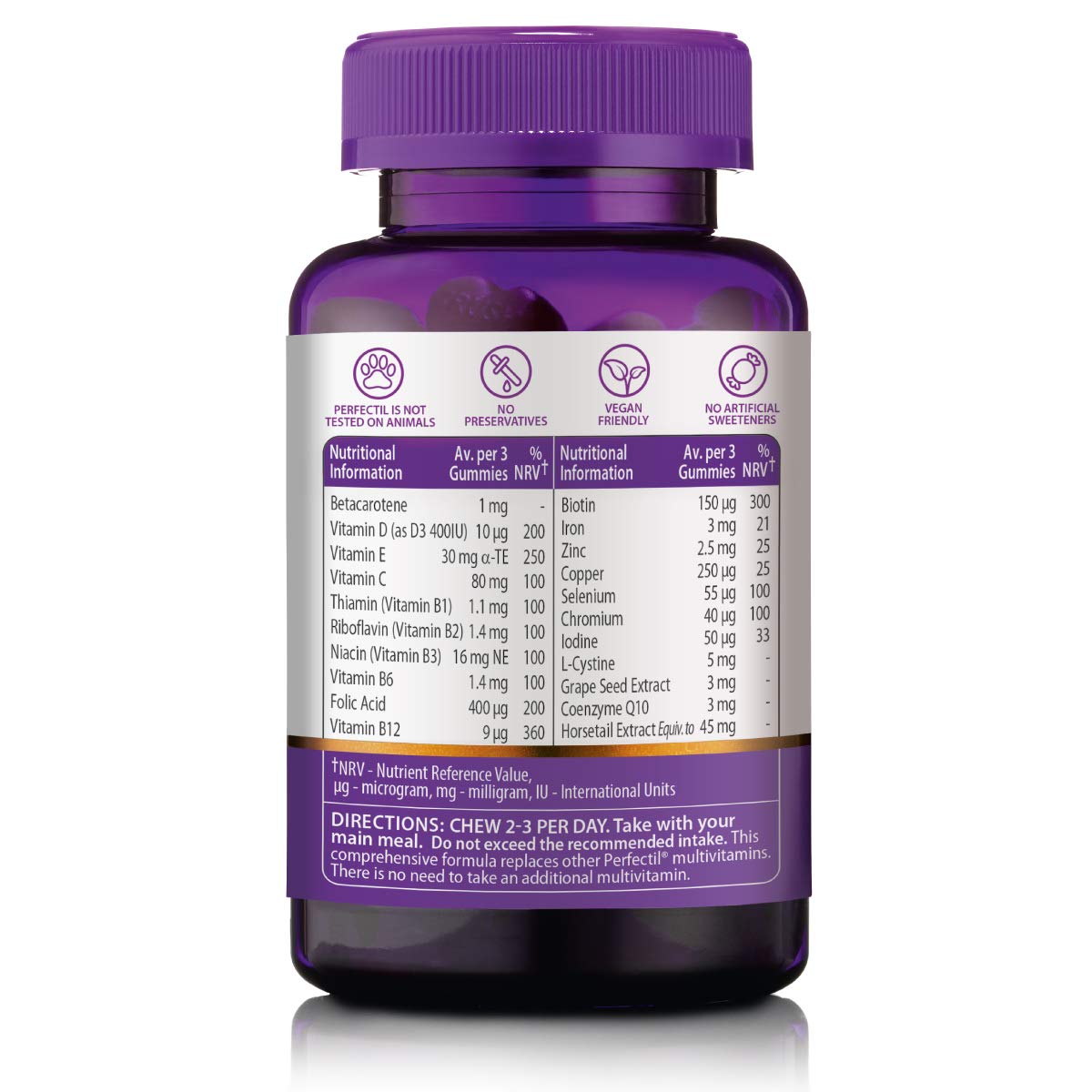 Perfectil Hair Crush Vegan Hair Vitamins - 60 Chewable Gummies for Hair Growth 3