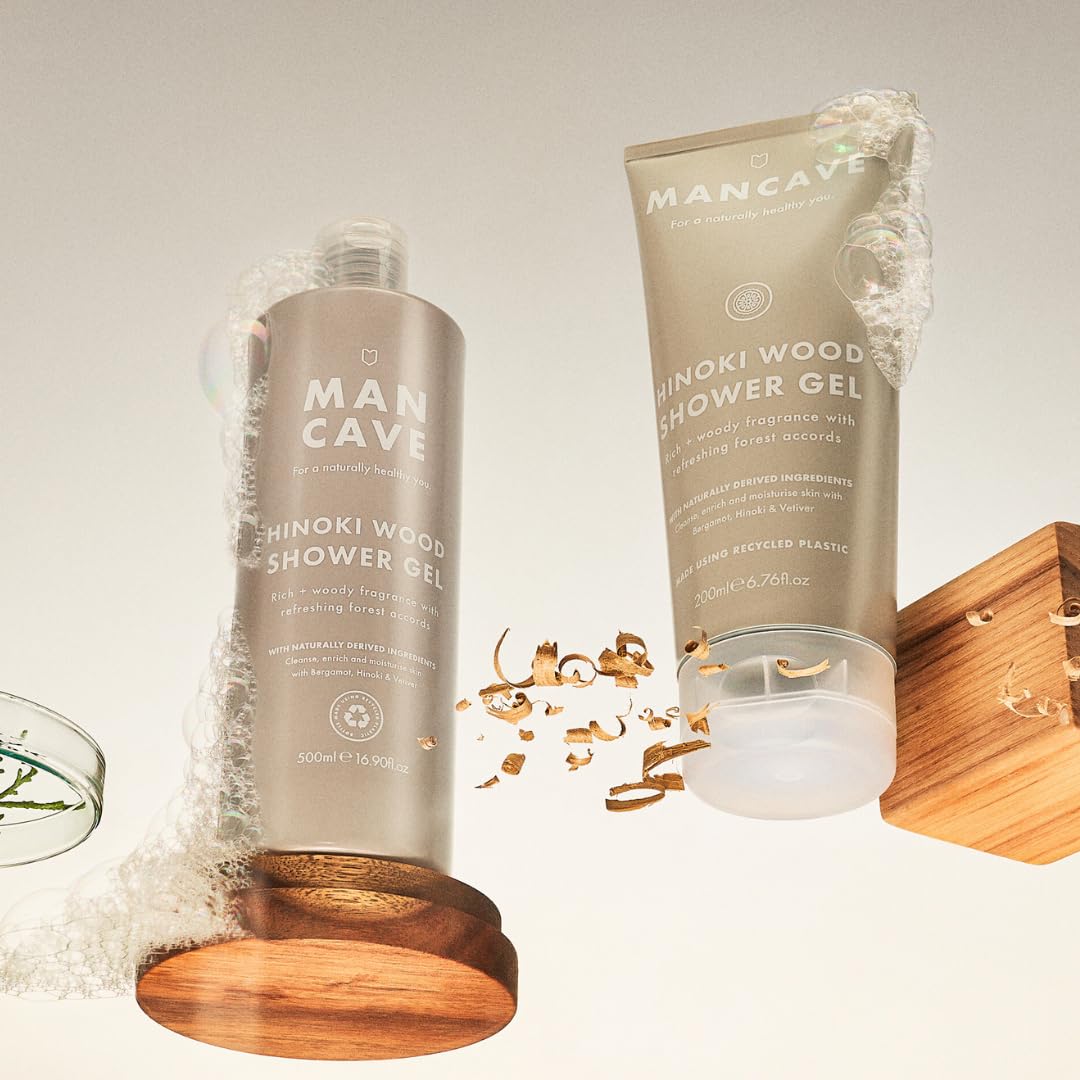 ManCave Hinoki Wood Shower Gel for Men with Natural Woody Aroma 5