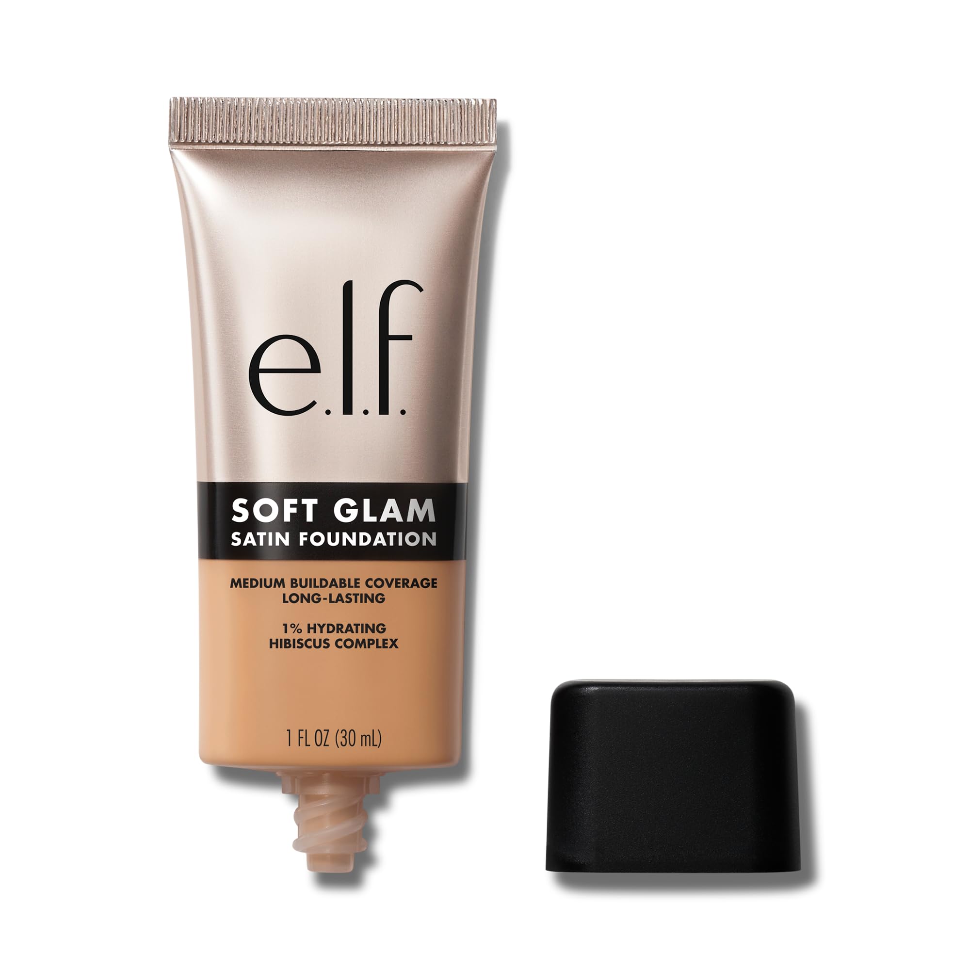 e.l.f. Soft Glam Satin Foundation - Medium Coverage, Buildable, Long-Lasting, 33 Medium Warm
