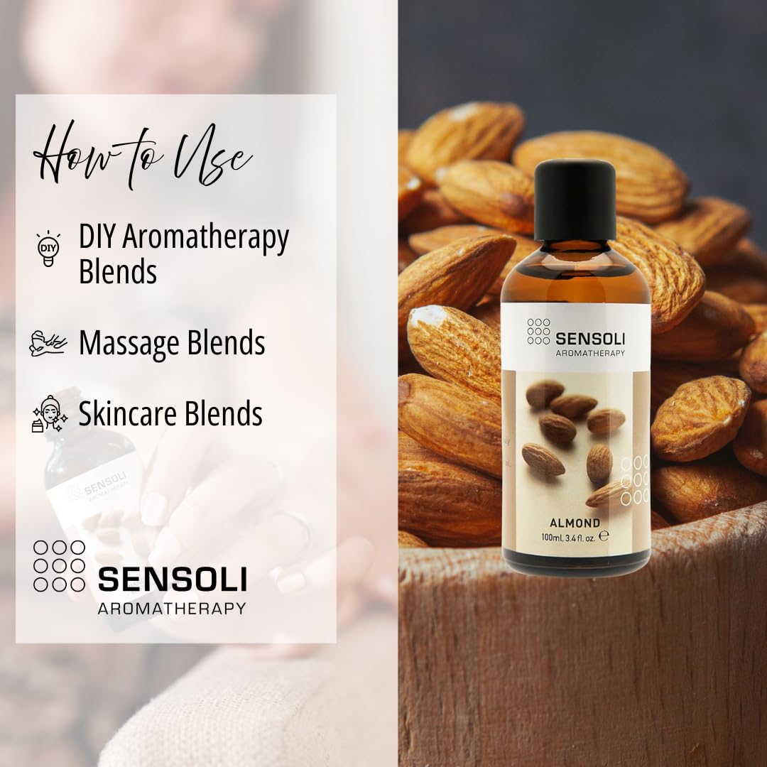 Sensoli 100% Pure Sweet Almond Oil 100ml - Natural Carrier Oil for Skin & Hair 5