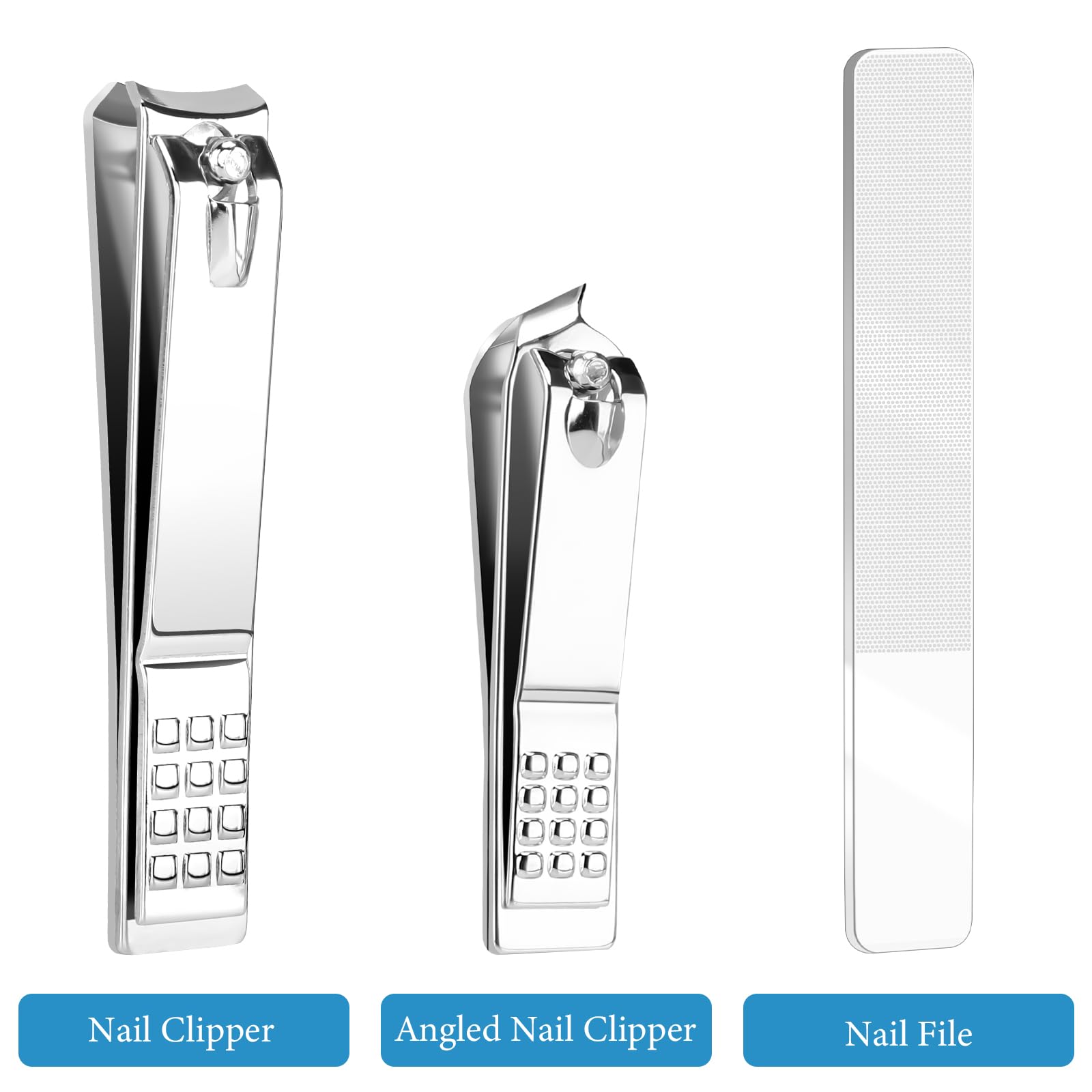 Euqvunn 3 Pcs Carbon Steel Nail Clipper Set for Thick Nails with File