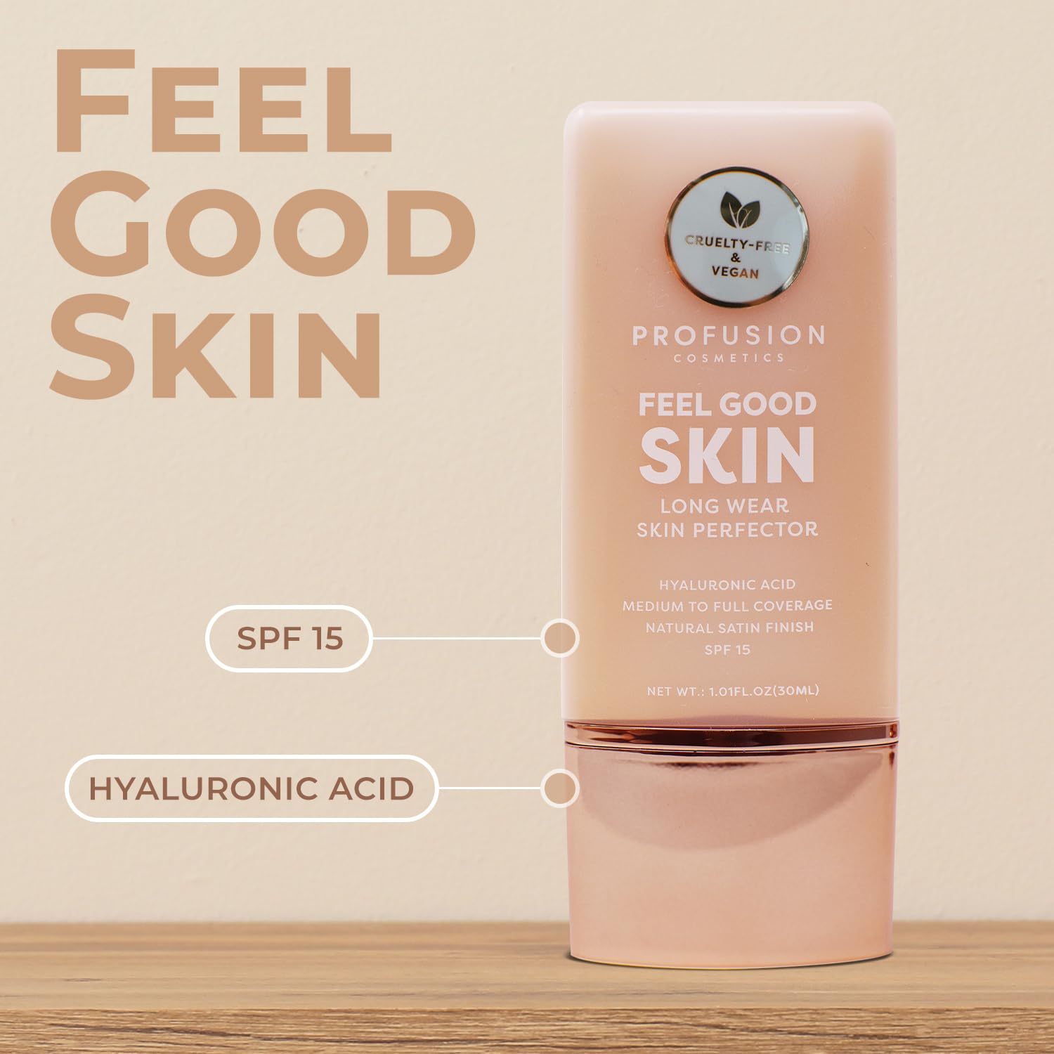 Profusion Cosmetics Lightweight Liquid Foundation with Hyaluronic Acid & SPF 15 5