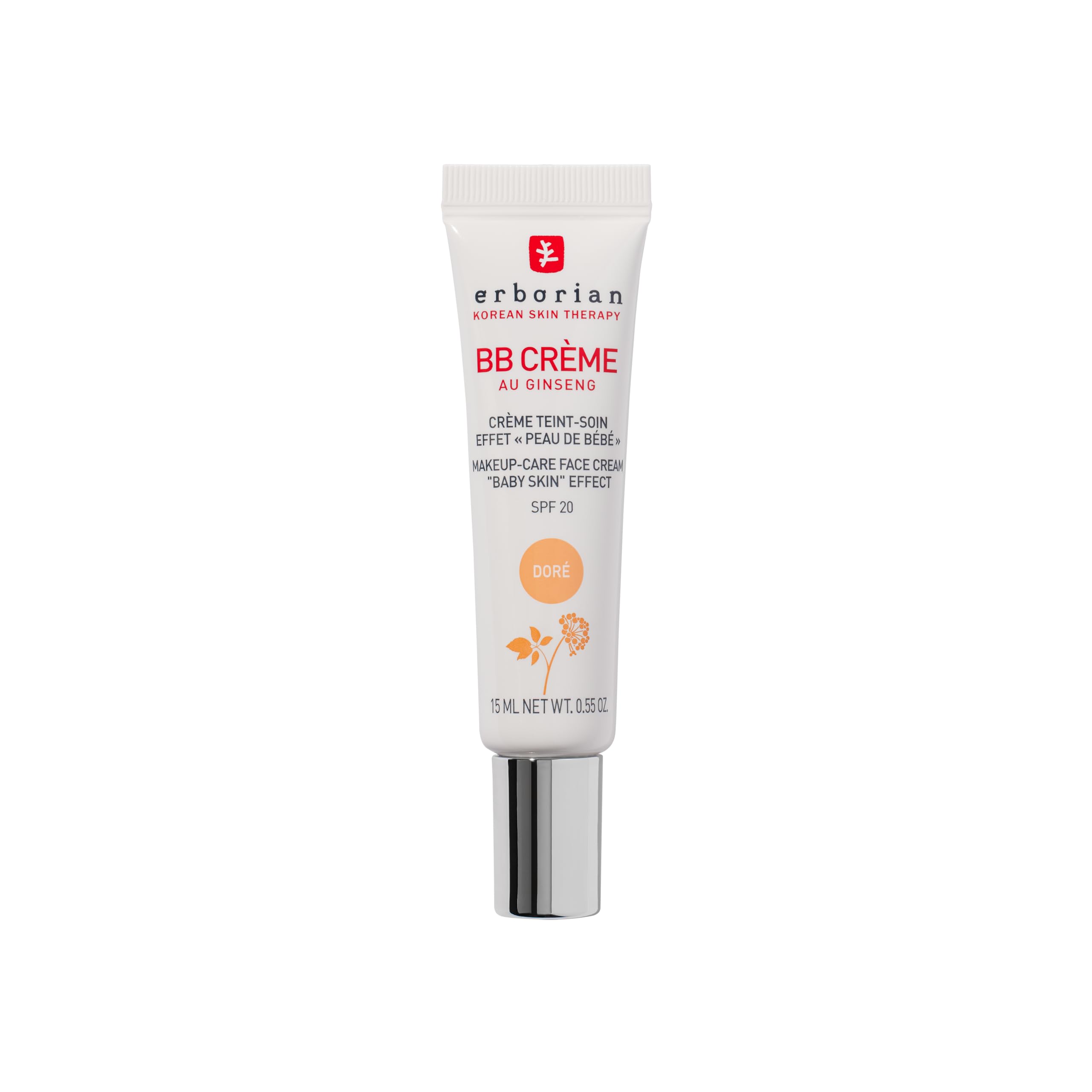 Erborian – BB Cream mit Ginseng – Teintcreme – „Babyhaut“-Effekt – Koreanische 5-in-1-Kosmetikpflege mit LSF 20 – Gold 15 ml