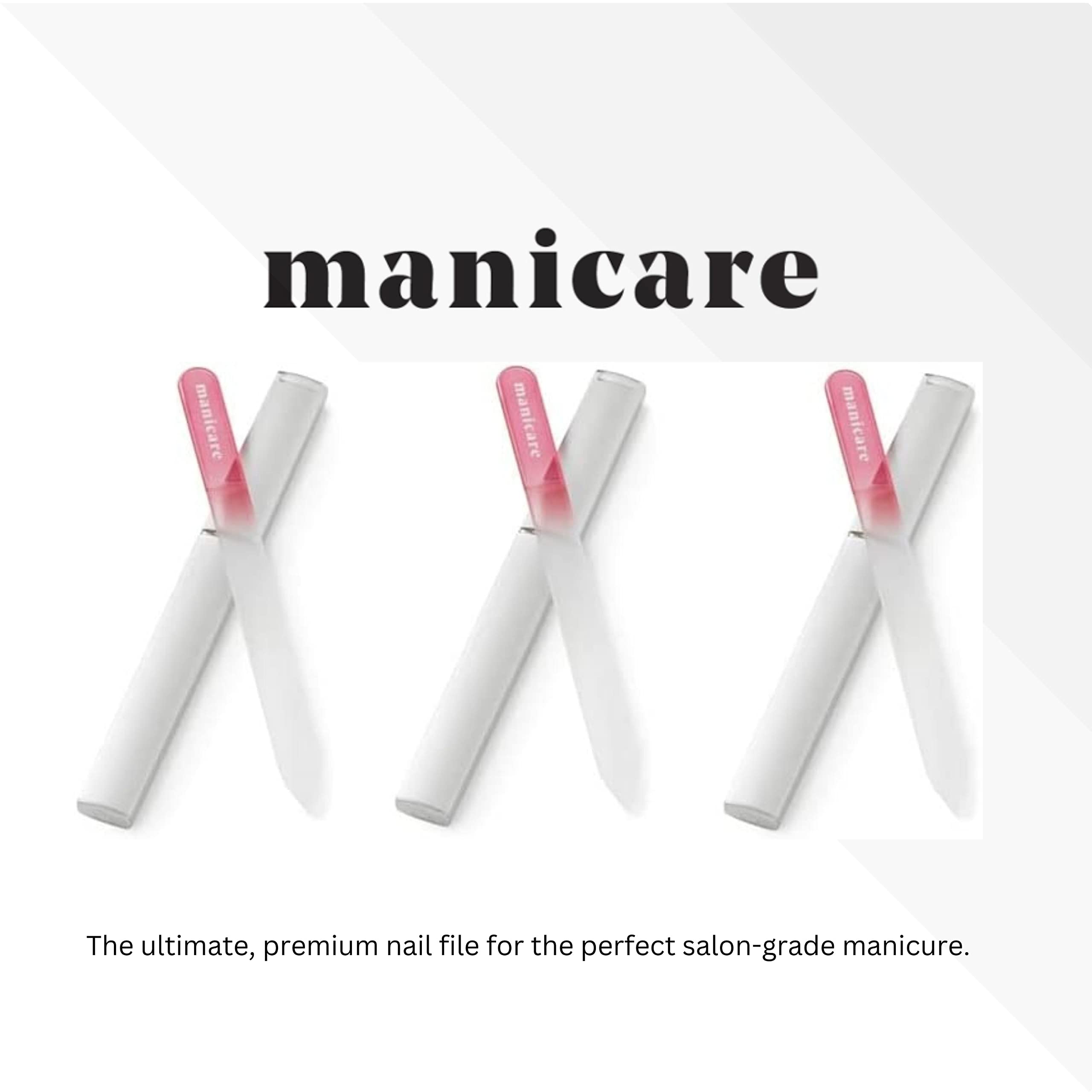 Manicare 3 Pack Strong Glass Nail Files for Natural & Artificial Nail Shaping 4