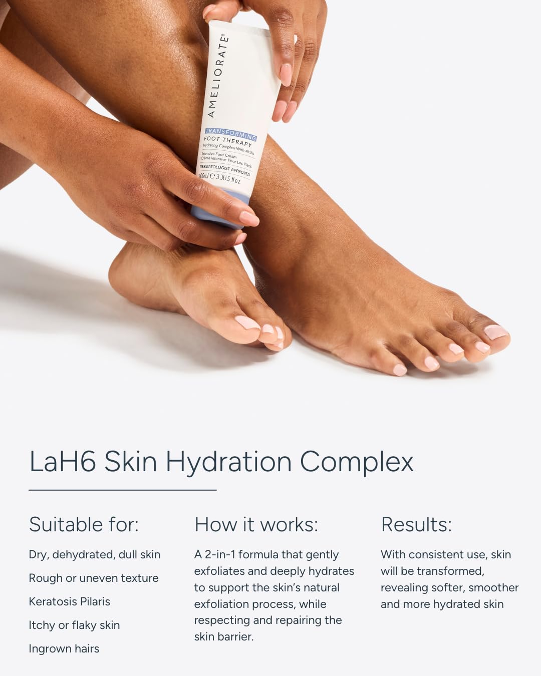 AMELIORATE Transforming Foot Therapy 100ml for Cracked Heels & Dry Feet 3