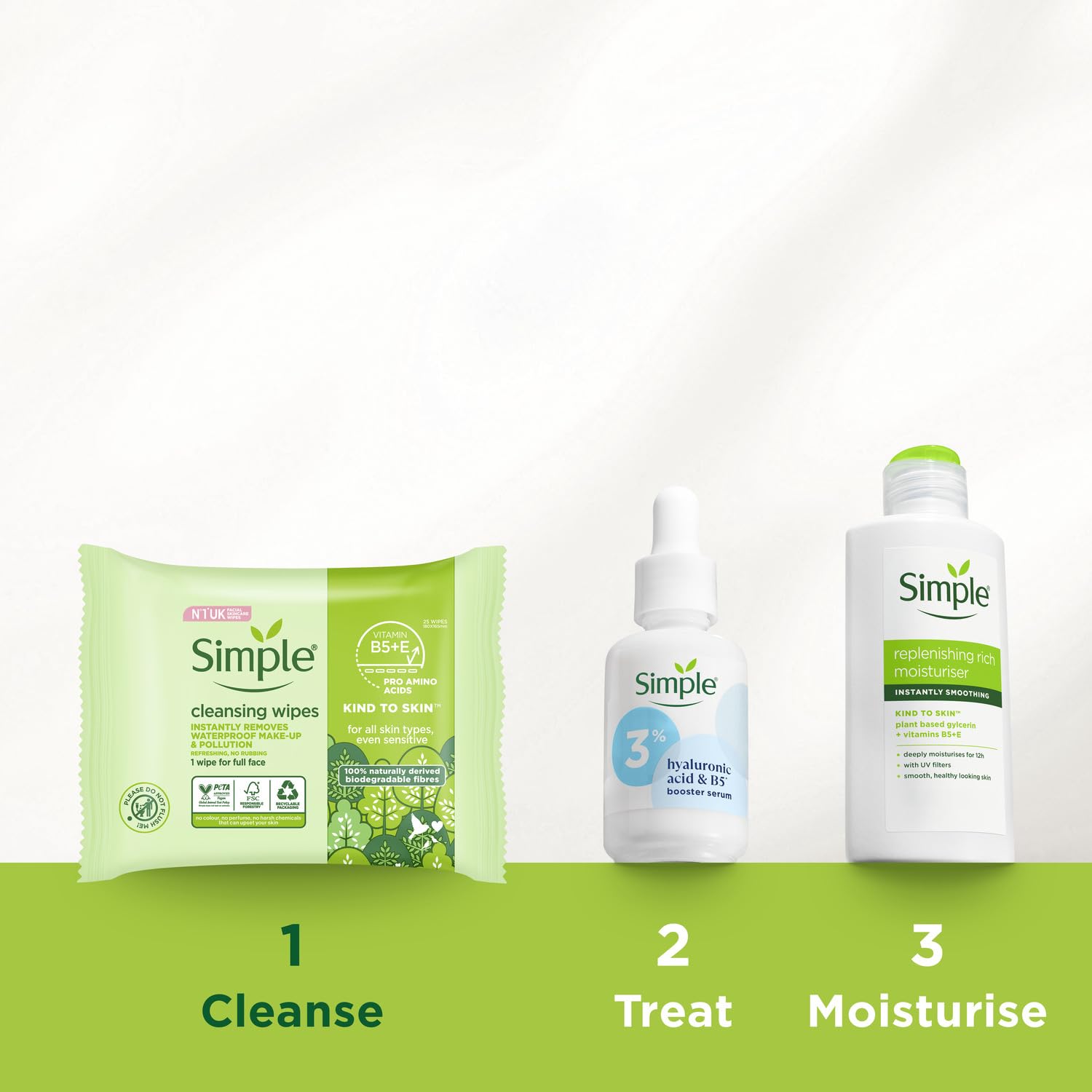 Simple Kind to Skin Bio-degradable Cleansing Wipes for Face Makeup Remover 3