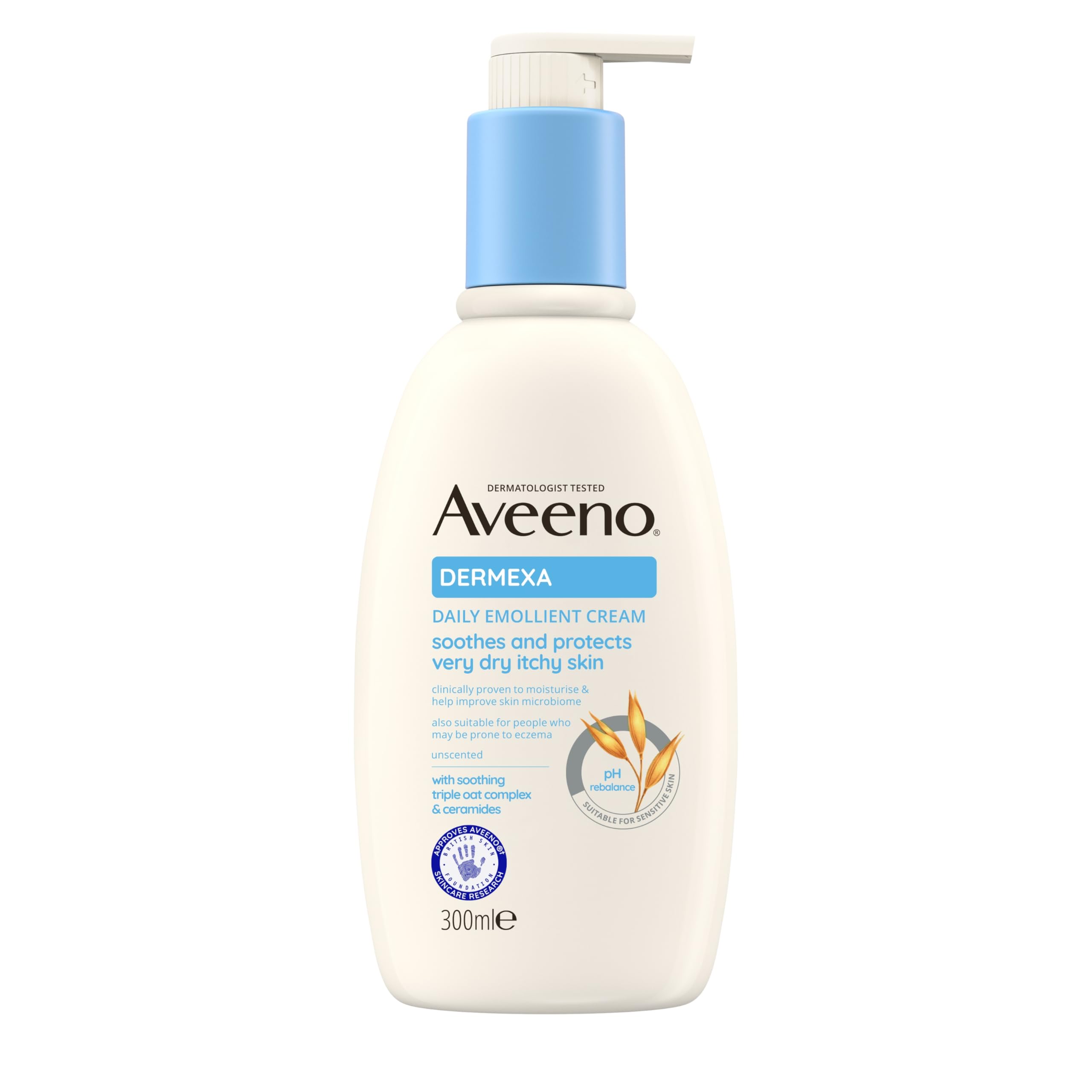 Aveeno Dermexa Tägliche Feuchtigkeitscreme (1 x 300 ml), Feuchtigkeitscreme angereichert mit