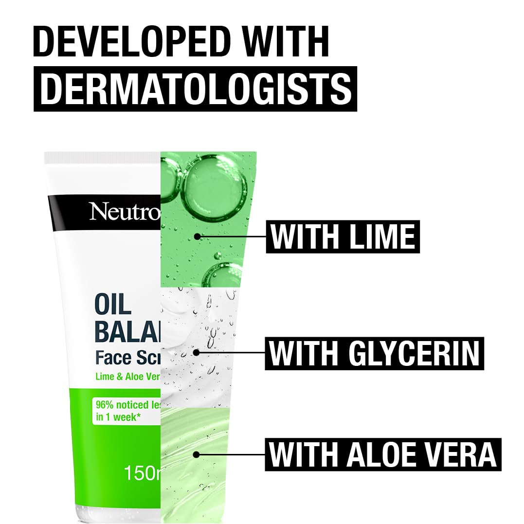 Neutrogena Oil Balancing Daily Exfoliator with Lime & Aloe Vera, 150ml 3
