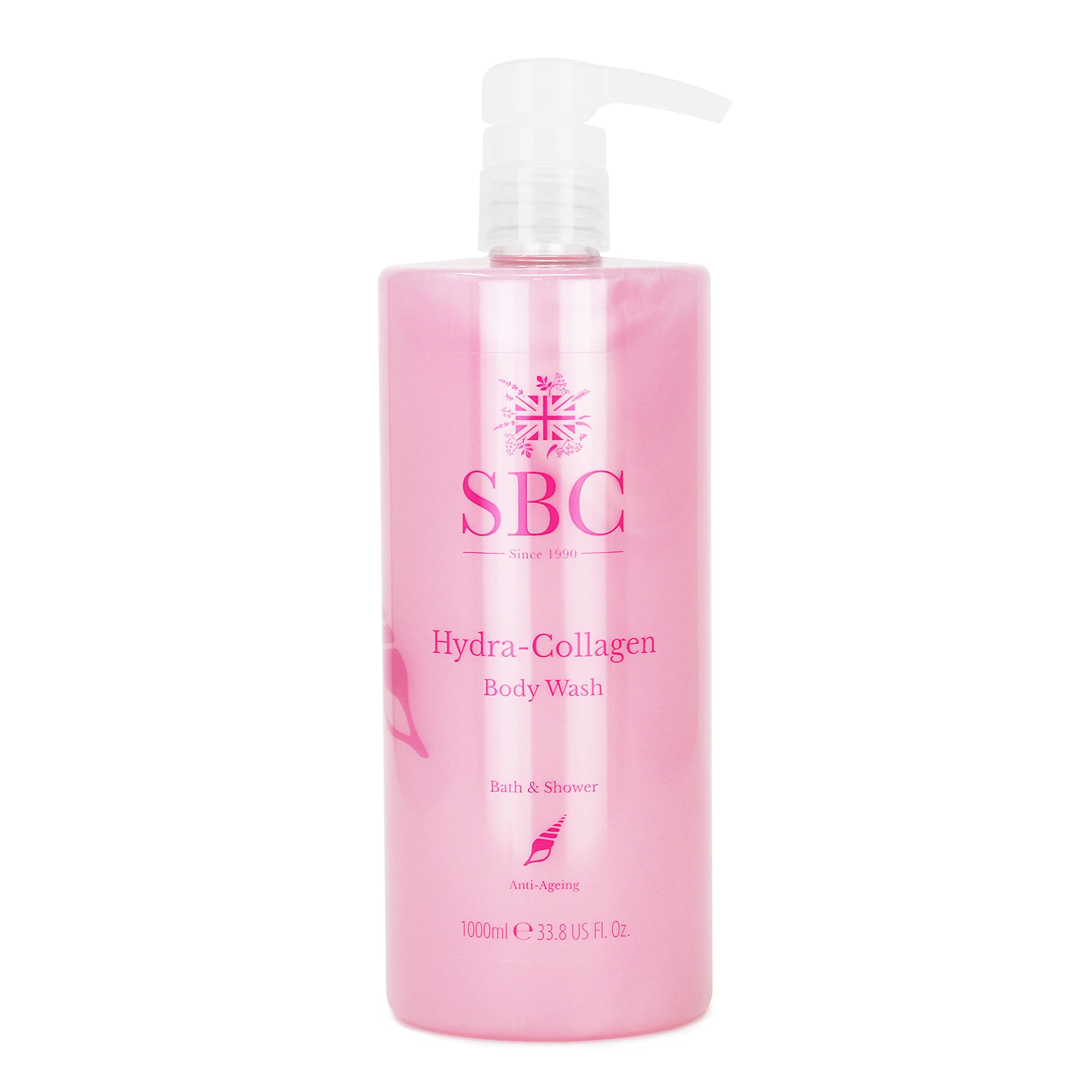 SBC Hydra Collagen Bath and Shower Crème, 1L - Moisturizing Body Wash with Marine Collagen