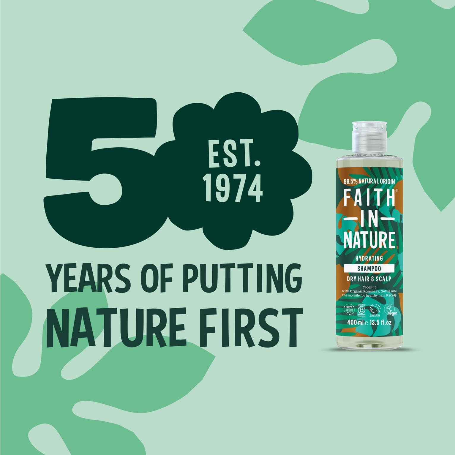 FAITH IN NATURE Organic Coconut Shampoo for Dry Hair & Scalp, Vegan, Cruelty Free, 400ml