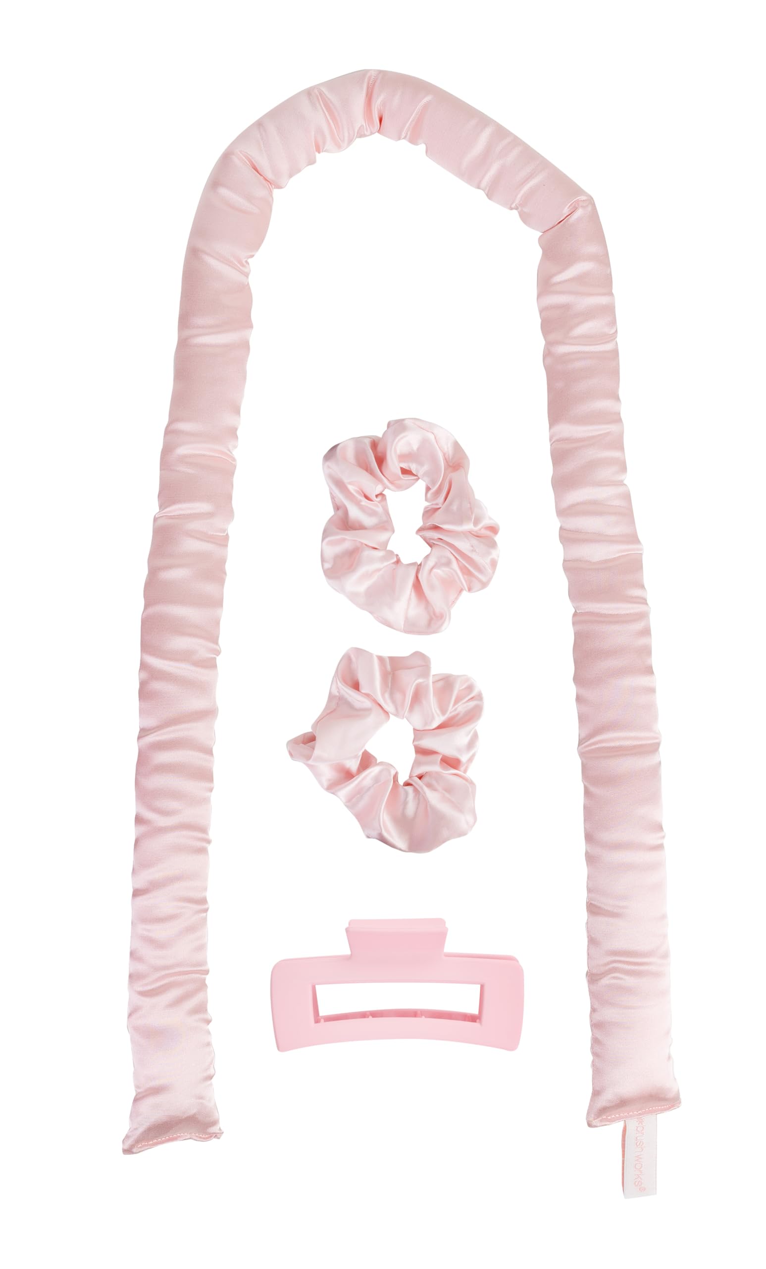 Brushworks Heatless Hair Curler Overnight No-Heat Curling Rod Set with Satin Scrunchies