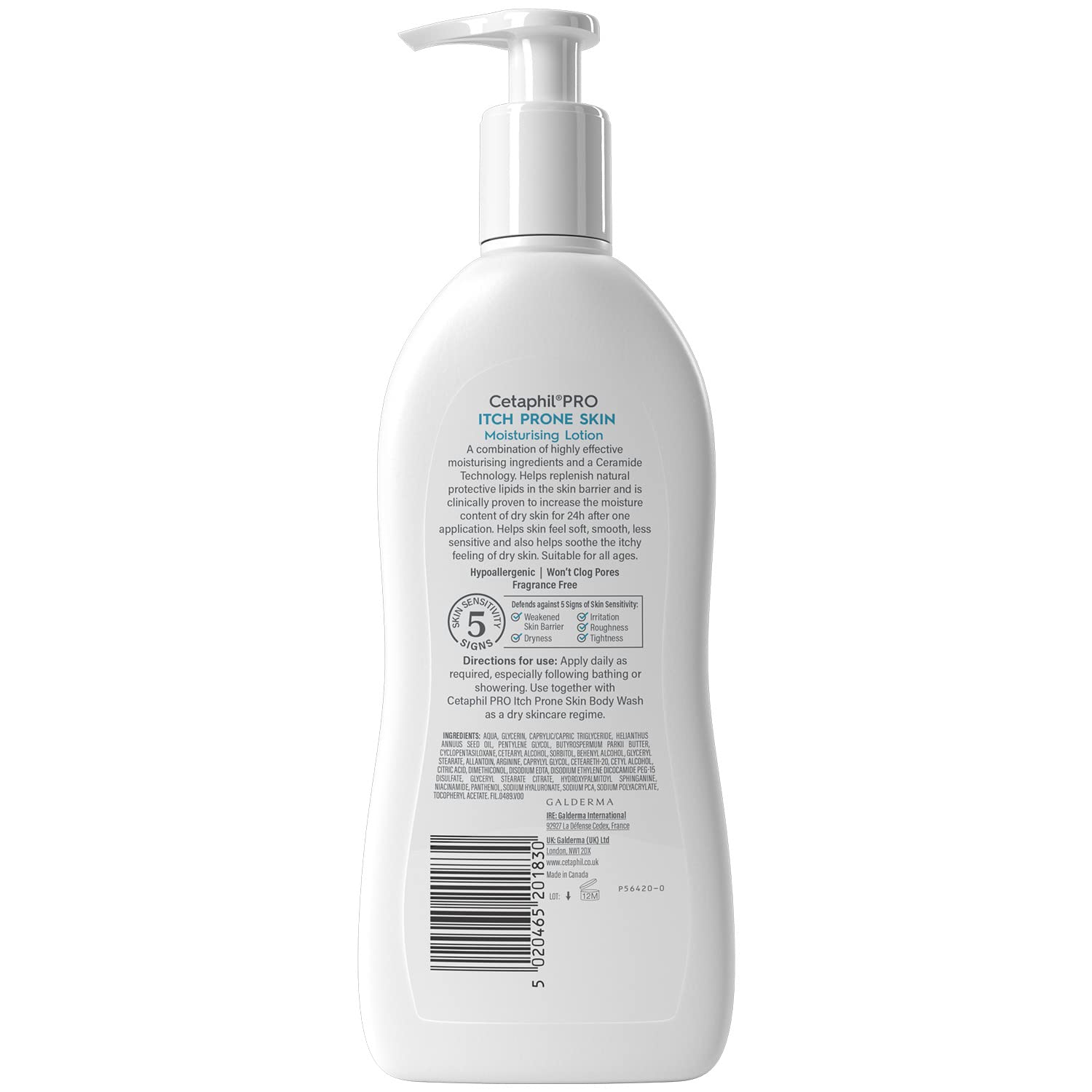 Cetaphil PRO Moisturising Lotion for Itch Prone Skin, 24H Hydration, 295 ml 10