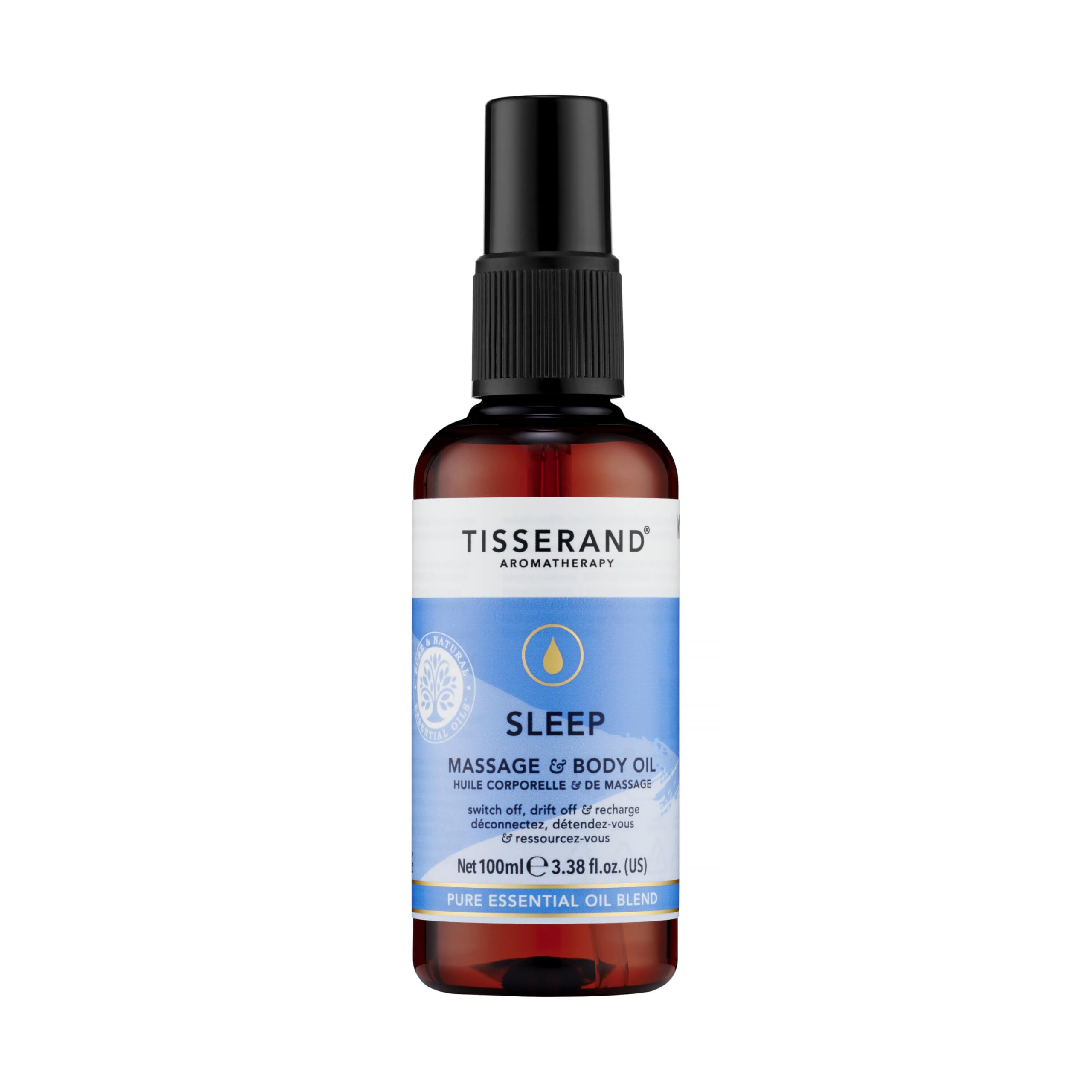 Tisserand Sleep Better Massage and Body Oil with Lavender, Jasmine, and Sandalwood Essential Oils - 100ml