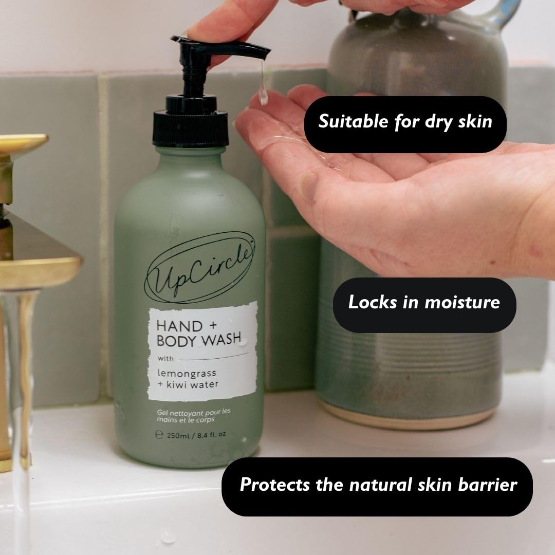 UPCIRCLE Hand + Body Wash with Kiwi Water 250ml for Soothing and Protecting 3
