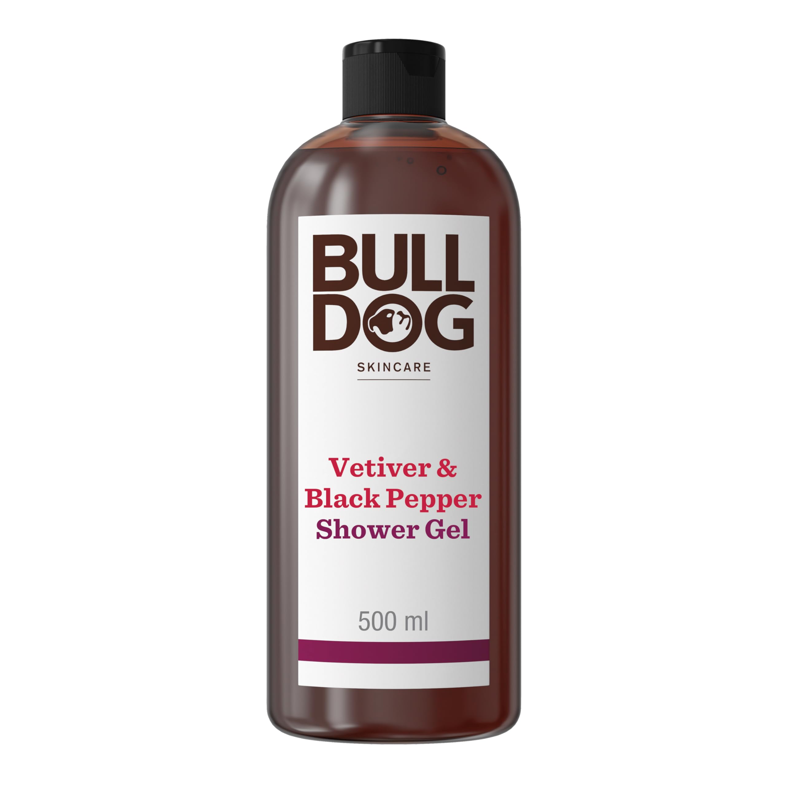 Bulldog Men's Shower Gel with Vetiver & Black Pepper for Natural Cleansing