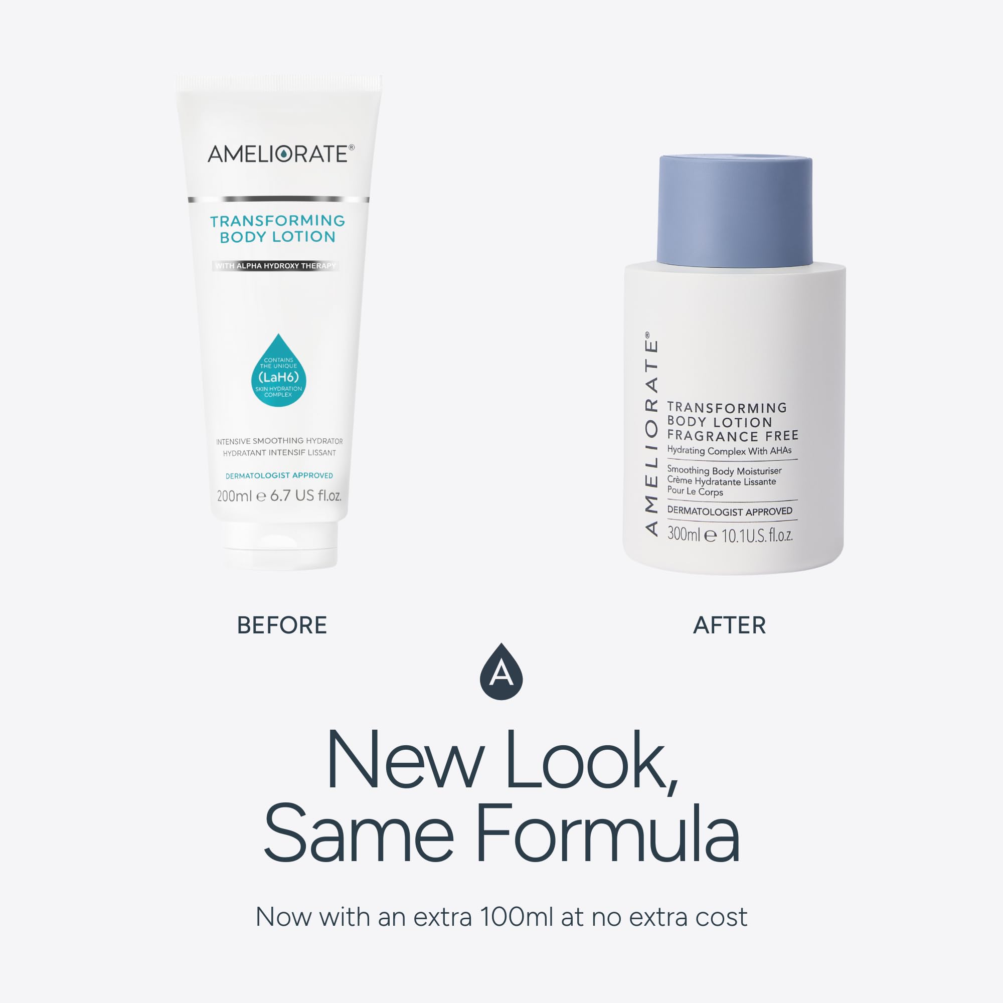 AMELIORATE Fragrance-Free Transforming Body Lotion 300ml for KP, Rough Skin & Ingrown Hairs 6