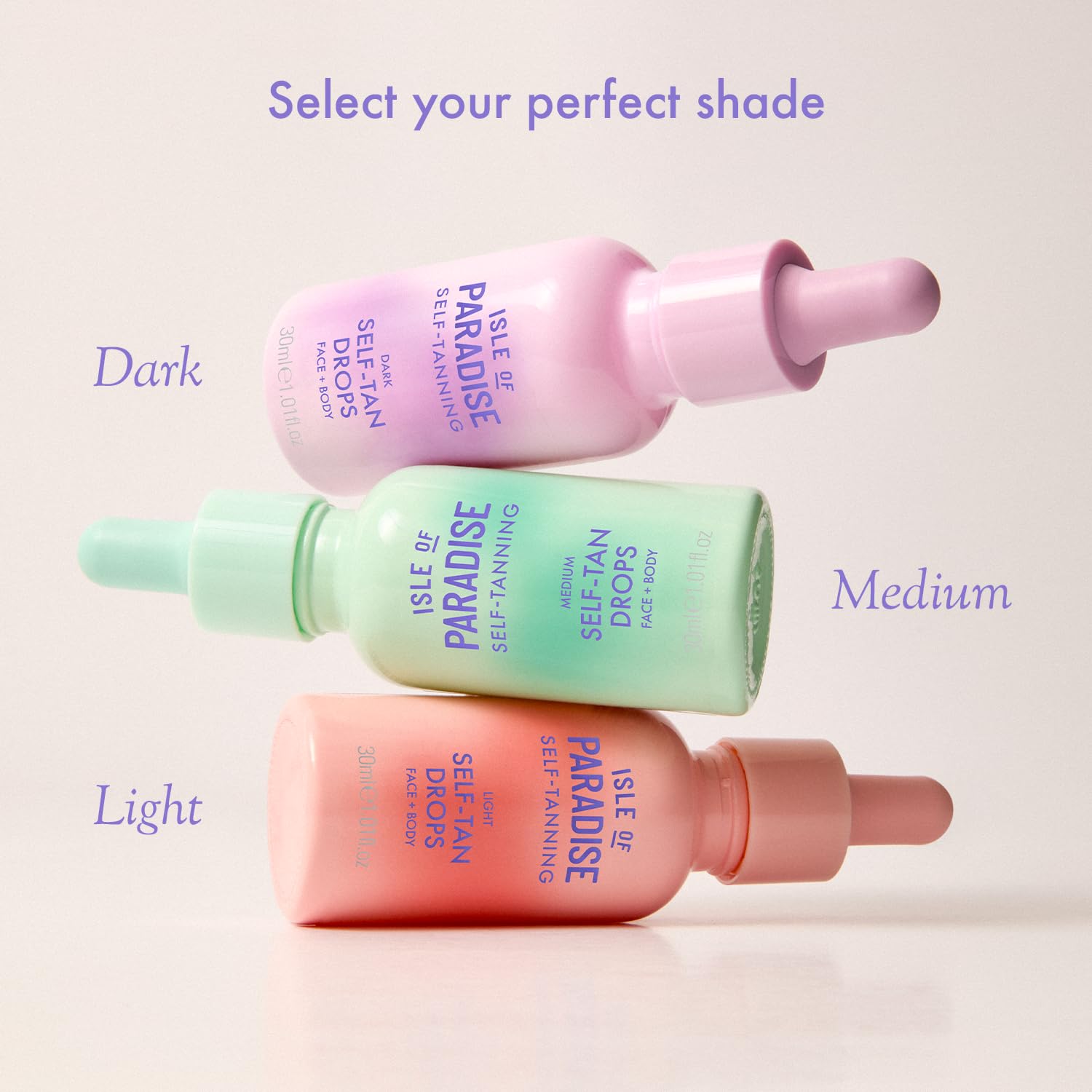 Isle of Paradise Dark Self Tanning Drops for Face & Body with Niacinamide & Vitamin C 8