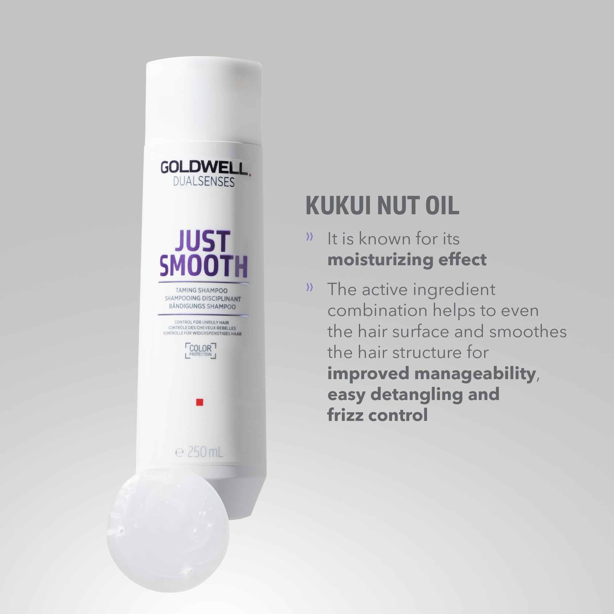 Goldwell Dualsenses Just Smooth Taming Shampoo 1 Litre for Frizz Control and Manageability 3