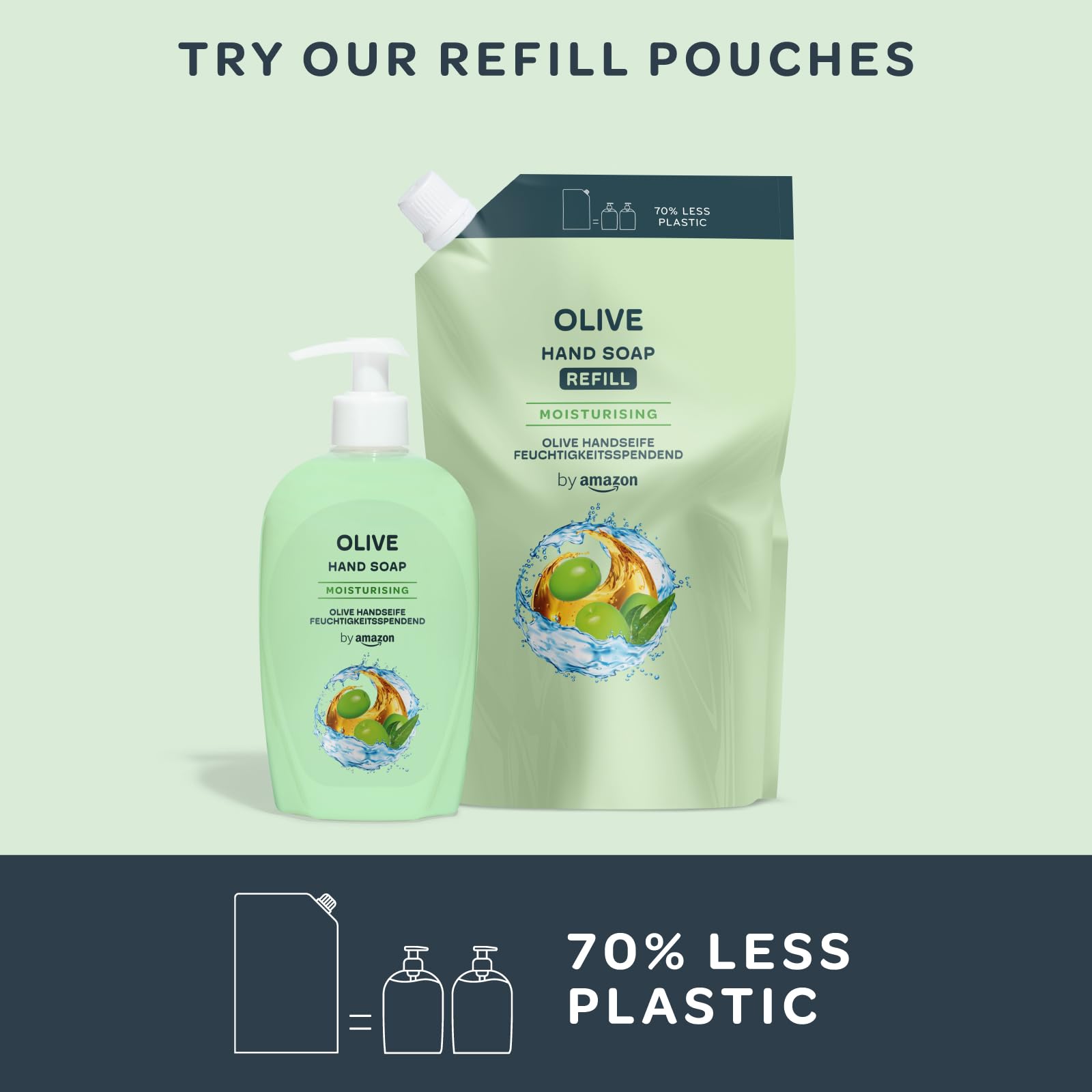 by Amazon Olive Hand Soap - 4 x 500ml Set with Moisturizing Care 5