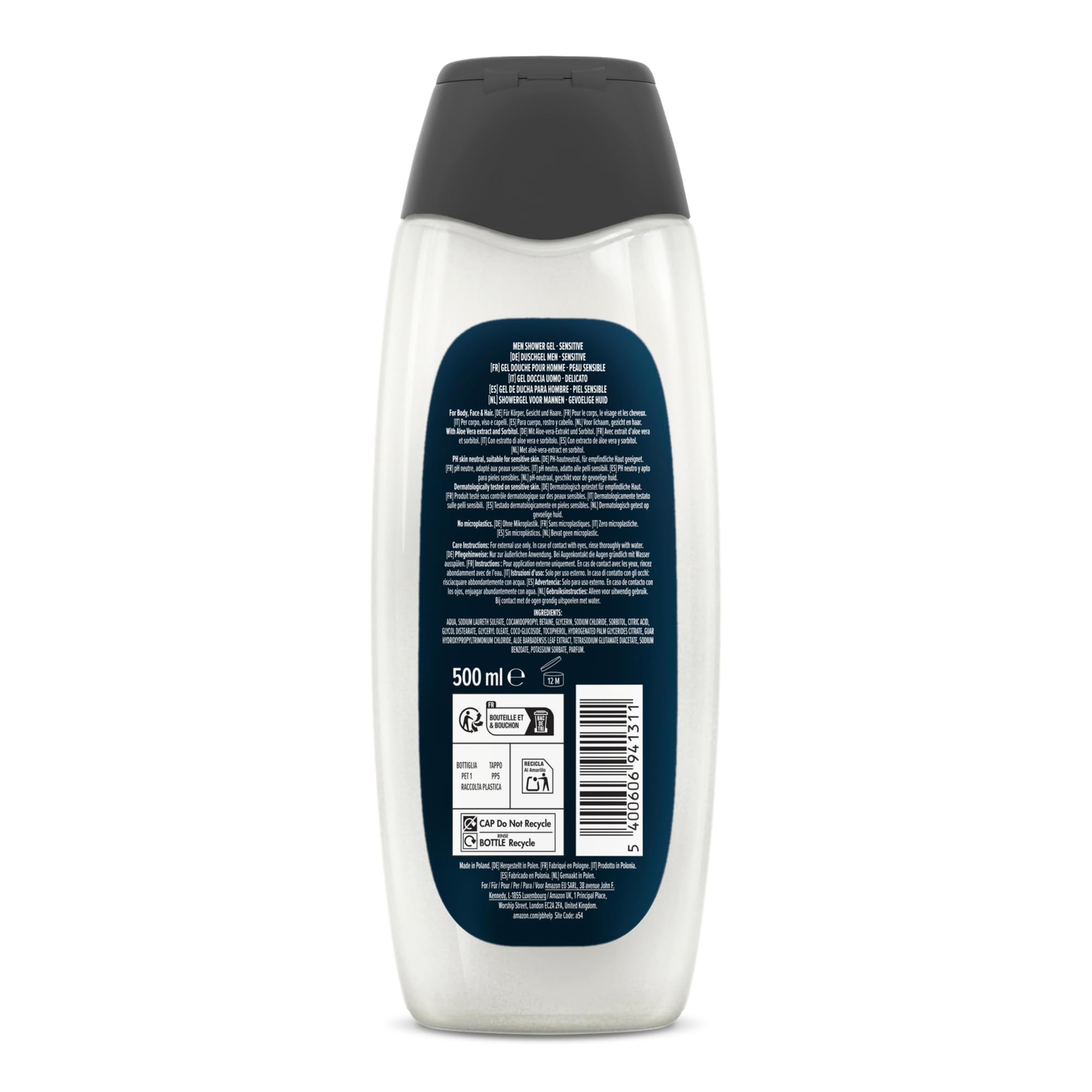 Amazon Men 3-in-1 Duschgel Sensitive, 2 x 500 ml 3