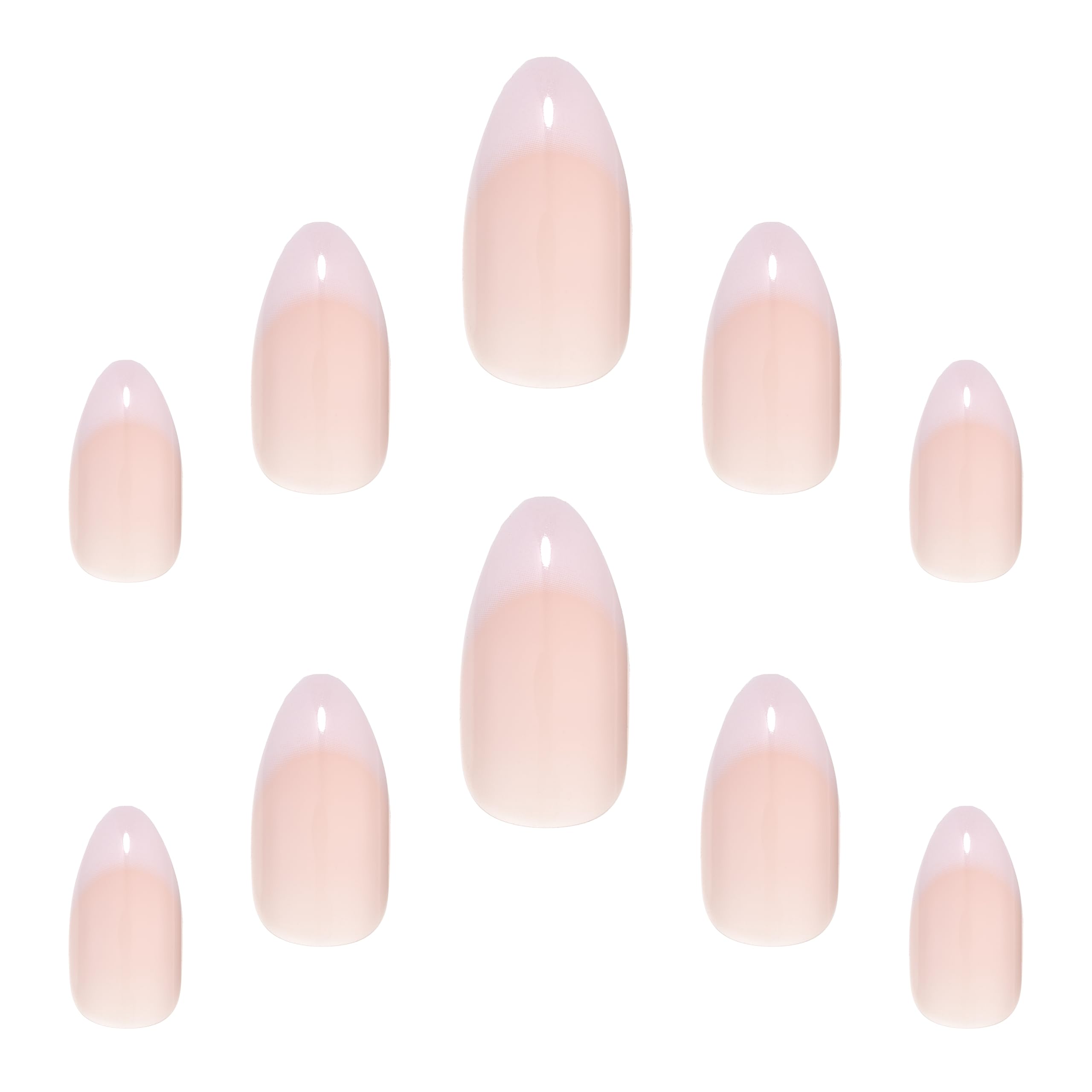 Elegant Touch Salon French No. 146 False Nails with Glue, Short Almond