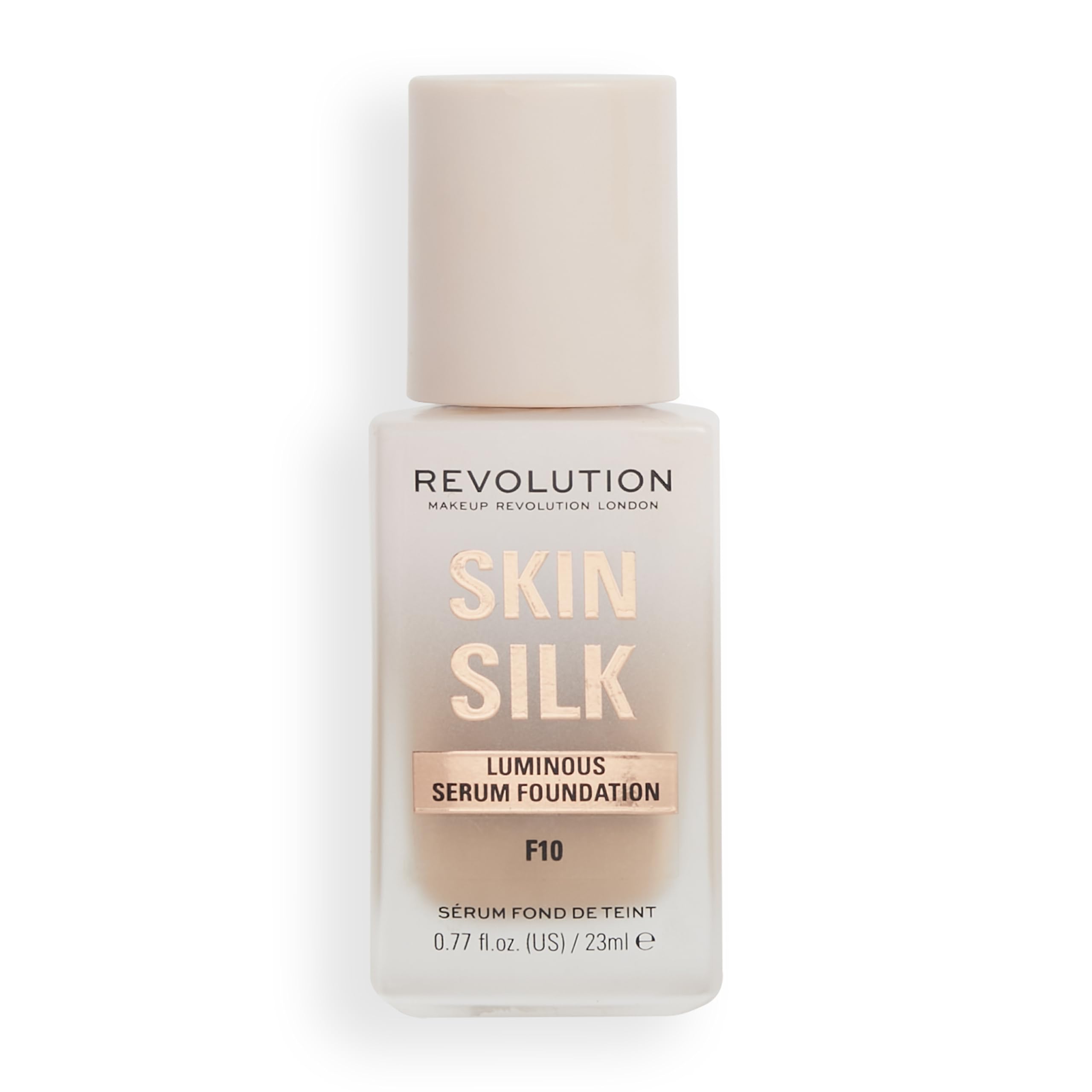 Makeup Revolution Skin Silk Serum Foundation, leichte bis mittlere Deckkraft, mit Hyaluronsäure, F10, 23 ml 8