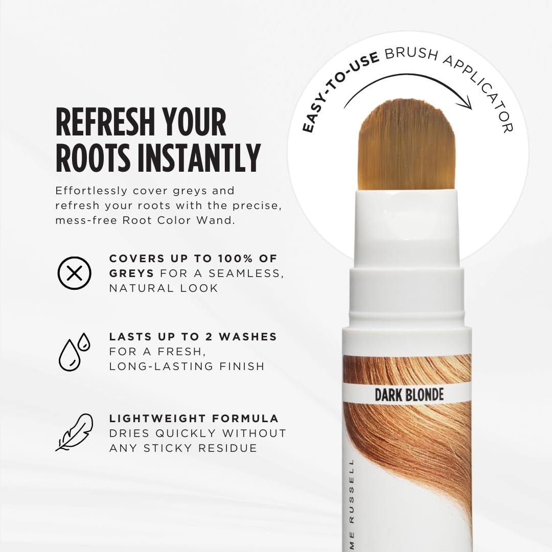 Jerome Russell Root Color Wand - Dark Blonde | Instant 100% Grey Coverage, Non-Sticky
