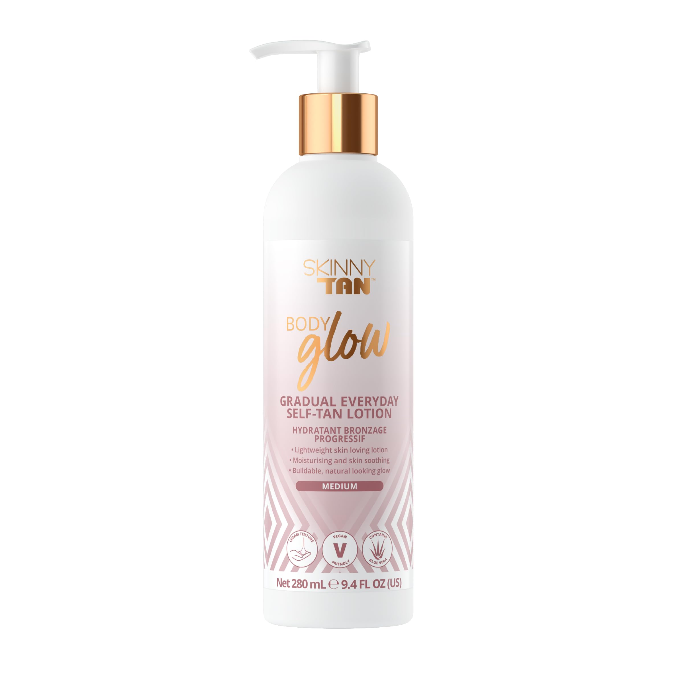 Skinny Tan Body Glow Feuchtigkeitsspendende Bräunungslotion – Selbstbräunungslotion, tierversuchsfrei, parabenfrei &amp; vegan, mit Kokos- und Vanilleduft, 280 ml 1