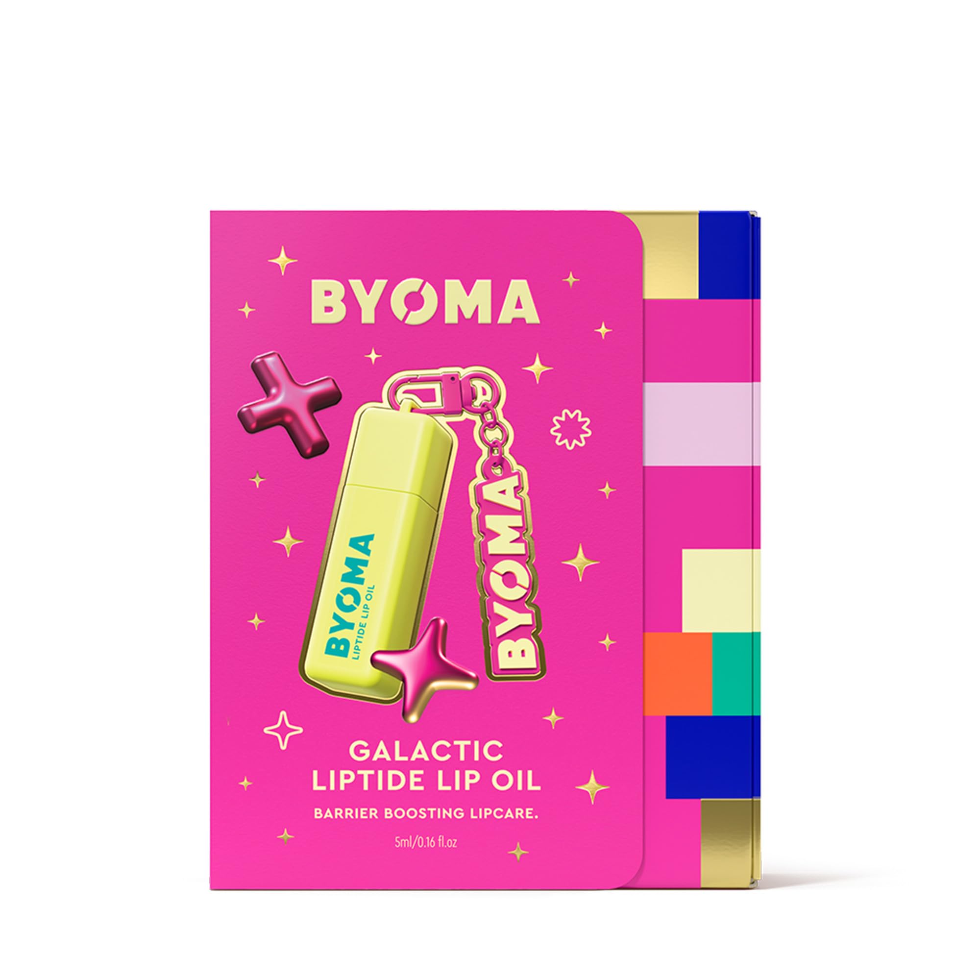 BYOMA Galactic Liptide Lippenöl (5 ml) – Nicht klebender Gloss mit Peptiden und Avocadoöl – Macht die Lippen weich, polstert sie auf, spendet Feuchtigkeit, vegan – inklusive exklusivem Liptide-Schlüsselanhänger 1