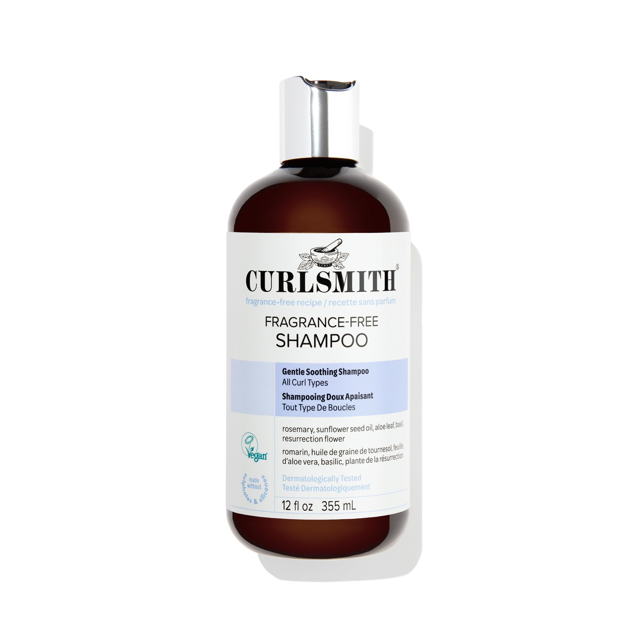 Curlsmith Fragrance-Free Shampoo – Gentle Cleanser for Wavy, Curly, and Coily Hair