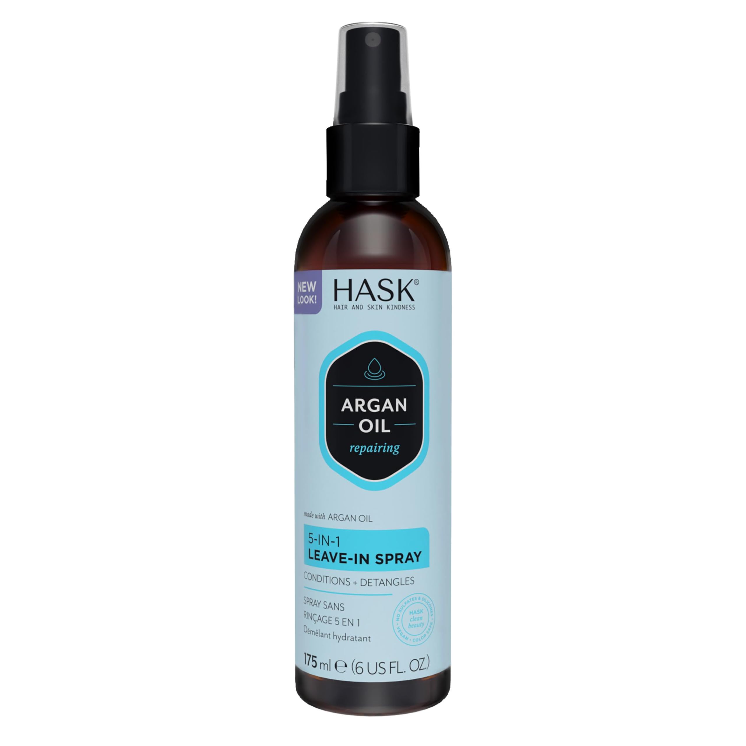 HASK Argan Oil 5-in-1 Leave-In Conditioner Spray for Damaged Hair Repair