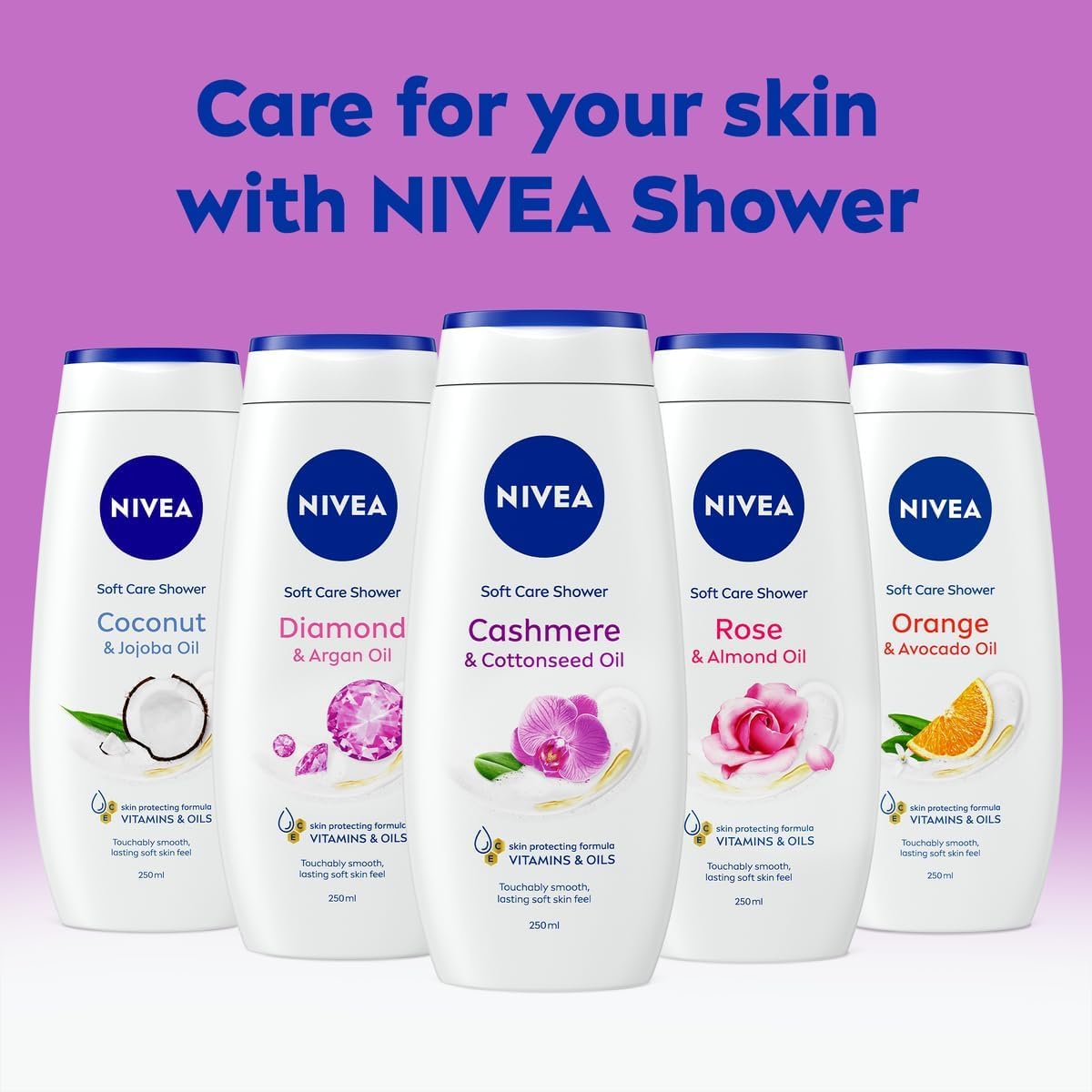 Nivea Cashmere & Cotton Oil Shower Gel with Vitamin C & E, 250ml 7