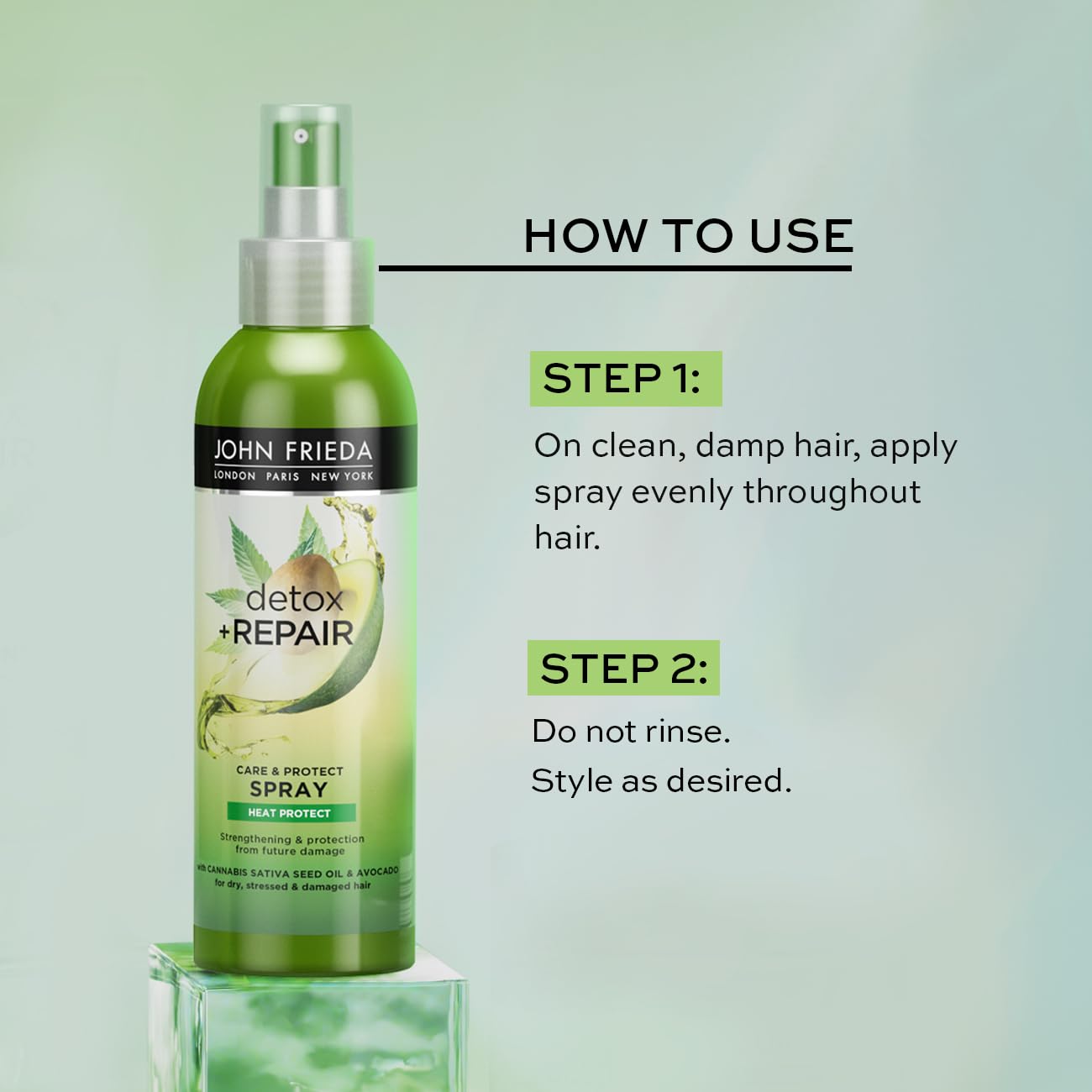 John Frieda Detox & Repair Heat Protection Spray for Dry, Stressed Hair 200 ml 3