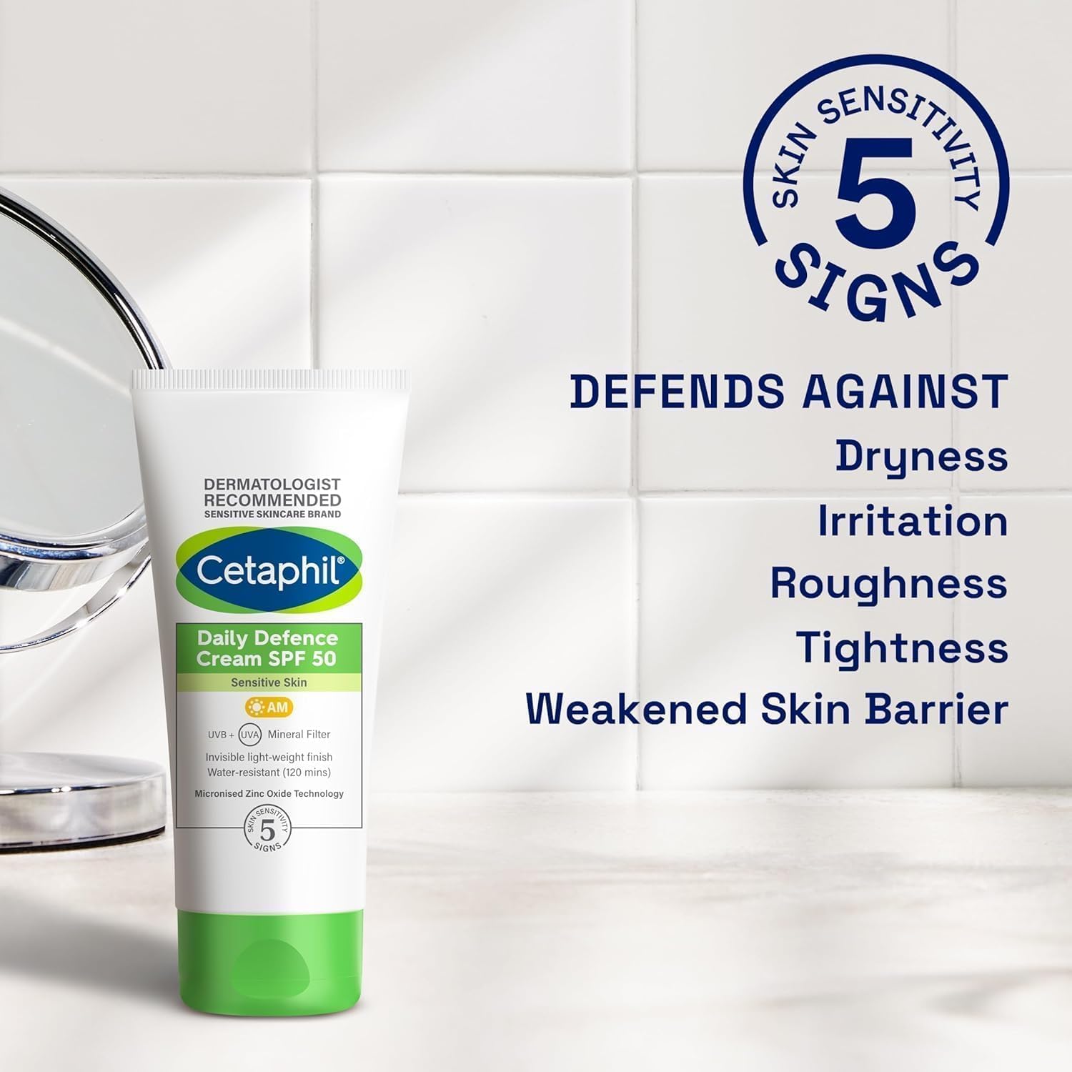 Cetaphil Daily Defence SPF 30/SPF 50 Moisturiser for Sensitive Skin 8