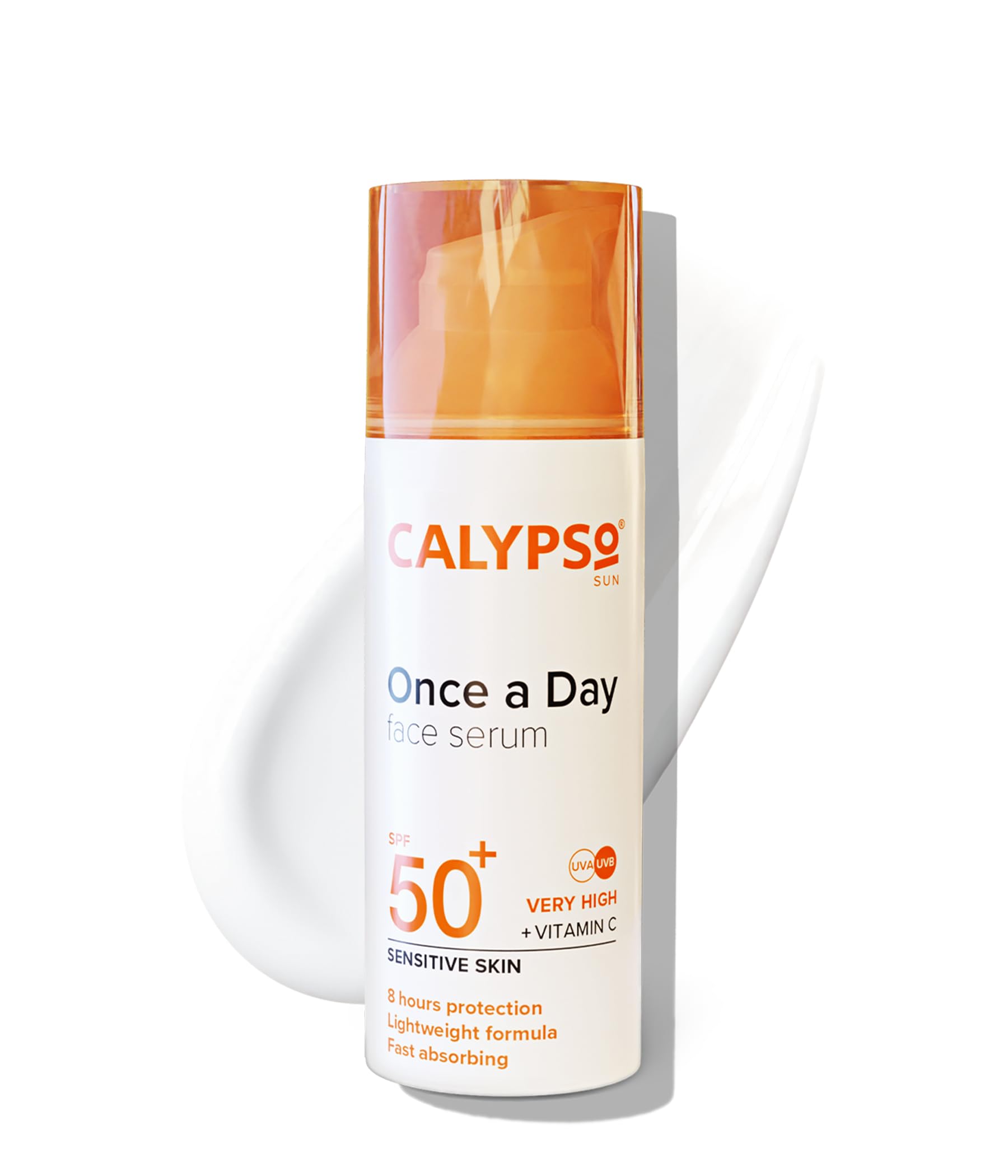 Calypso Once a Day Serum SPF50+ with Vitamin C for Face and Neck, Unscented