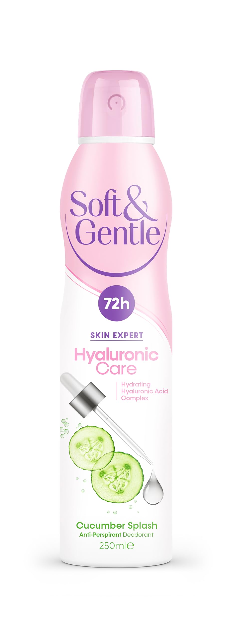 Soft & Gentle Anti-perspirant Deodorant with Hyaluronic Care, Cucumber Splash, 72h Protection