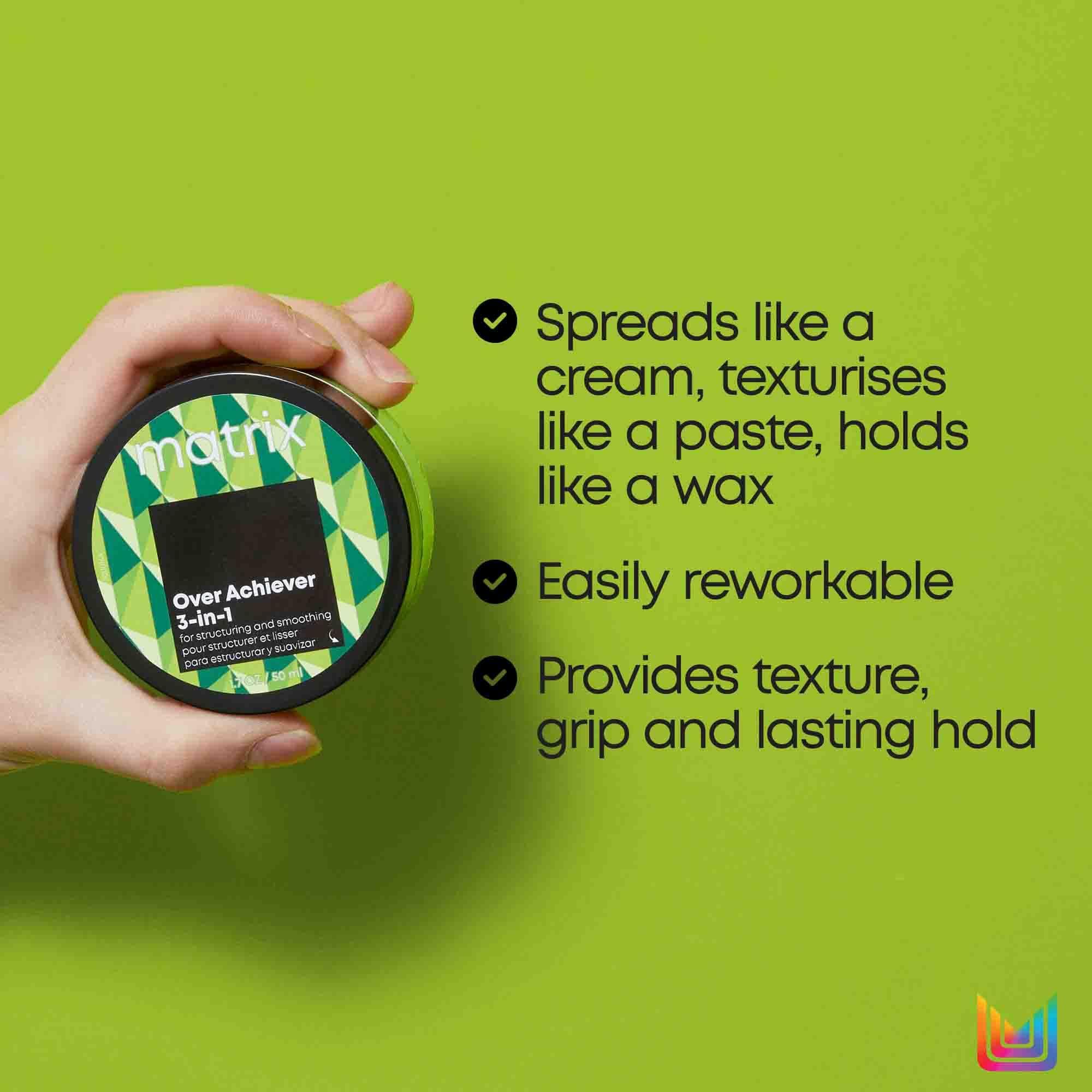 Matrix Over Achiever 3-In-1 Cream Paste Wax Styling Product for Structuring 5