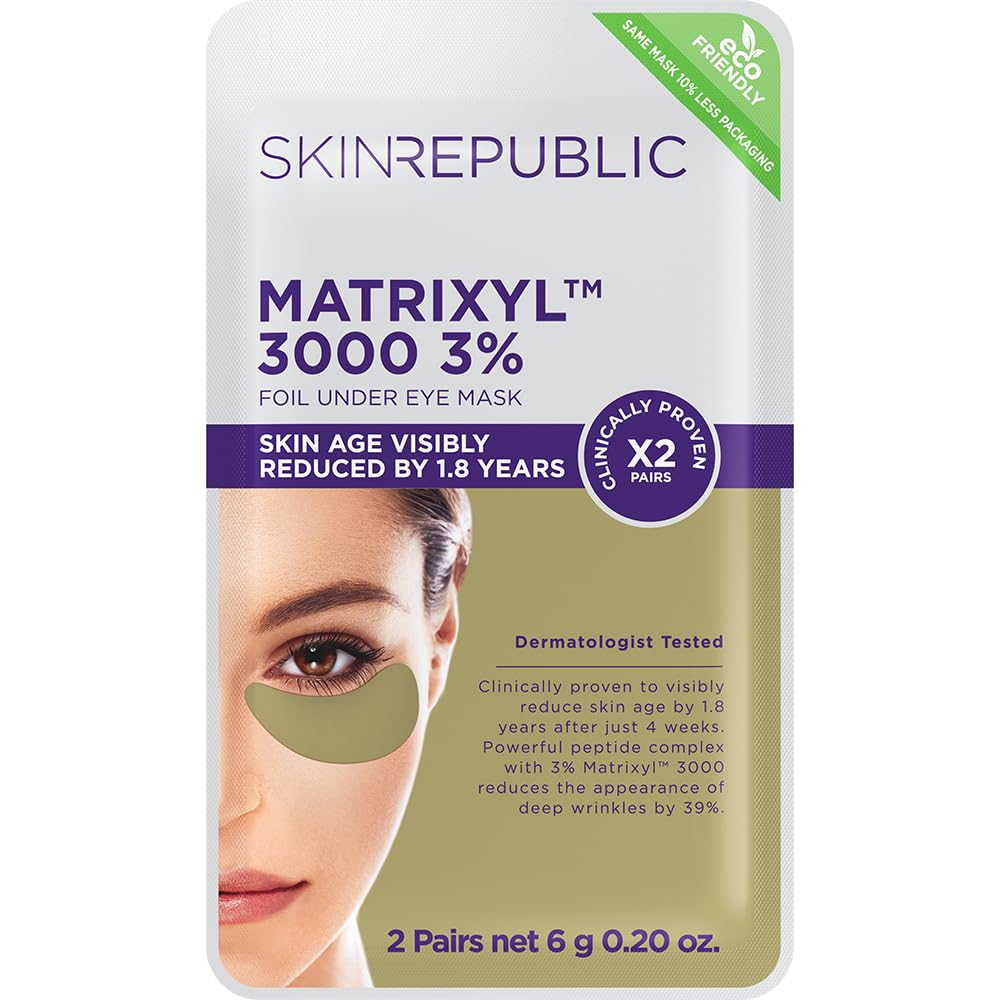 Skin Republic Matrixyl 3000 3% Augenmasken-Patches | Reduziert tiefe Falten und verbessert die Hautstruktur | Fördert Elastizität und Festigkeit (2 Paar) 1
