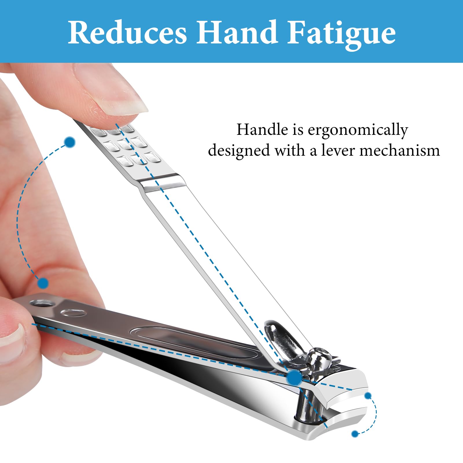 Euqvunn 3 Pcs Carbon Steel Nail Clipper Set for Thick Nails with File 5